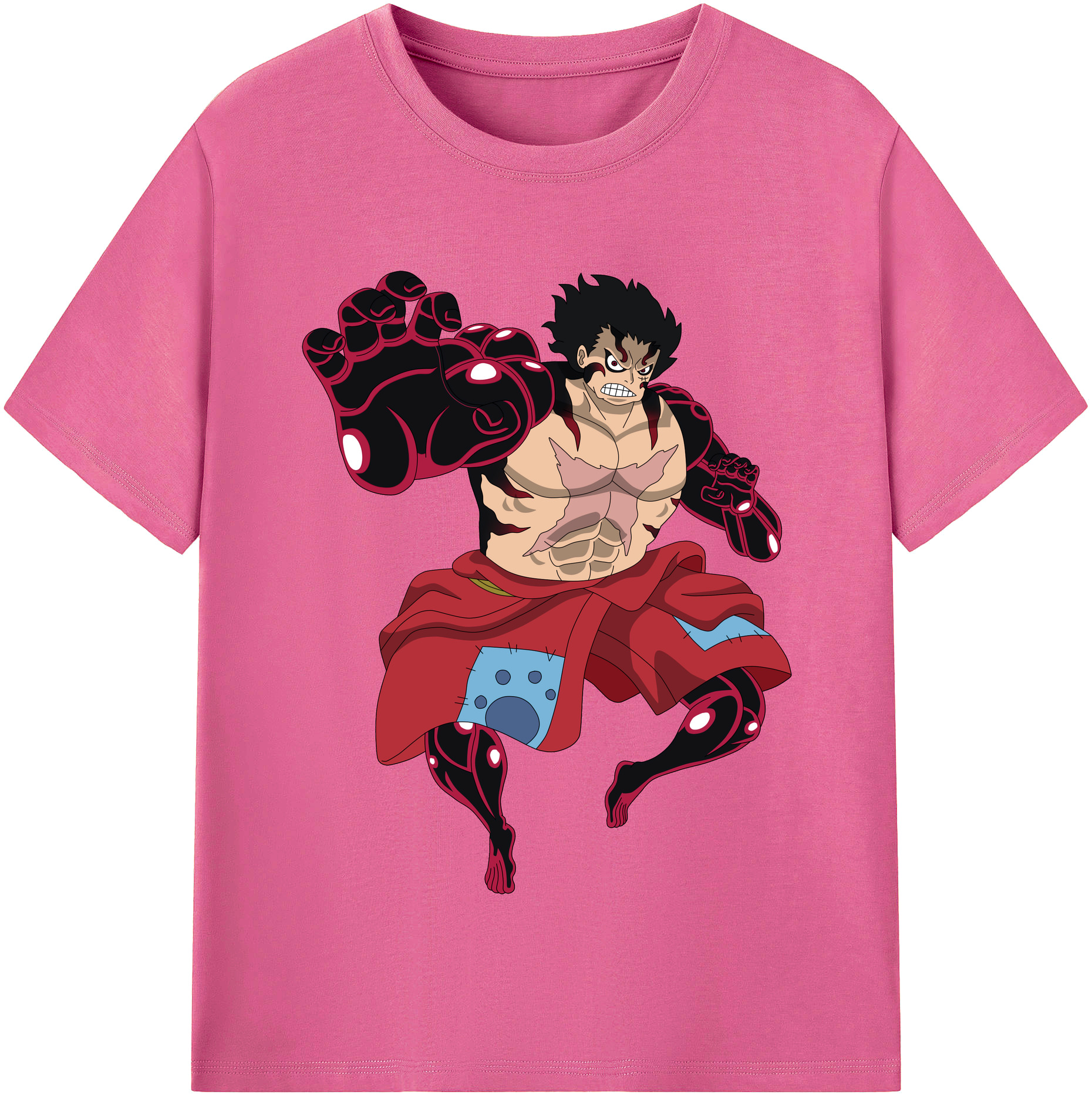ワンピース モンキー・D・ルフィ ONE PIECE Monkey D. Luffy レディースカジュアルプリントTシャツ（綿100％）