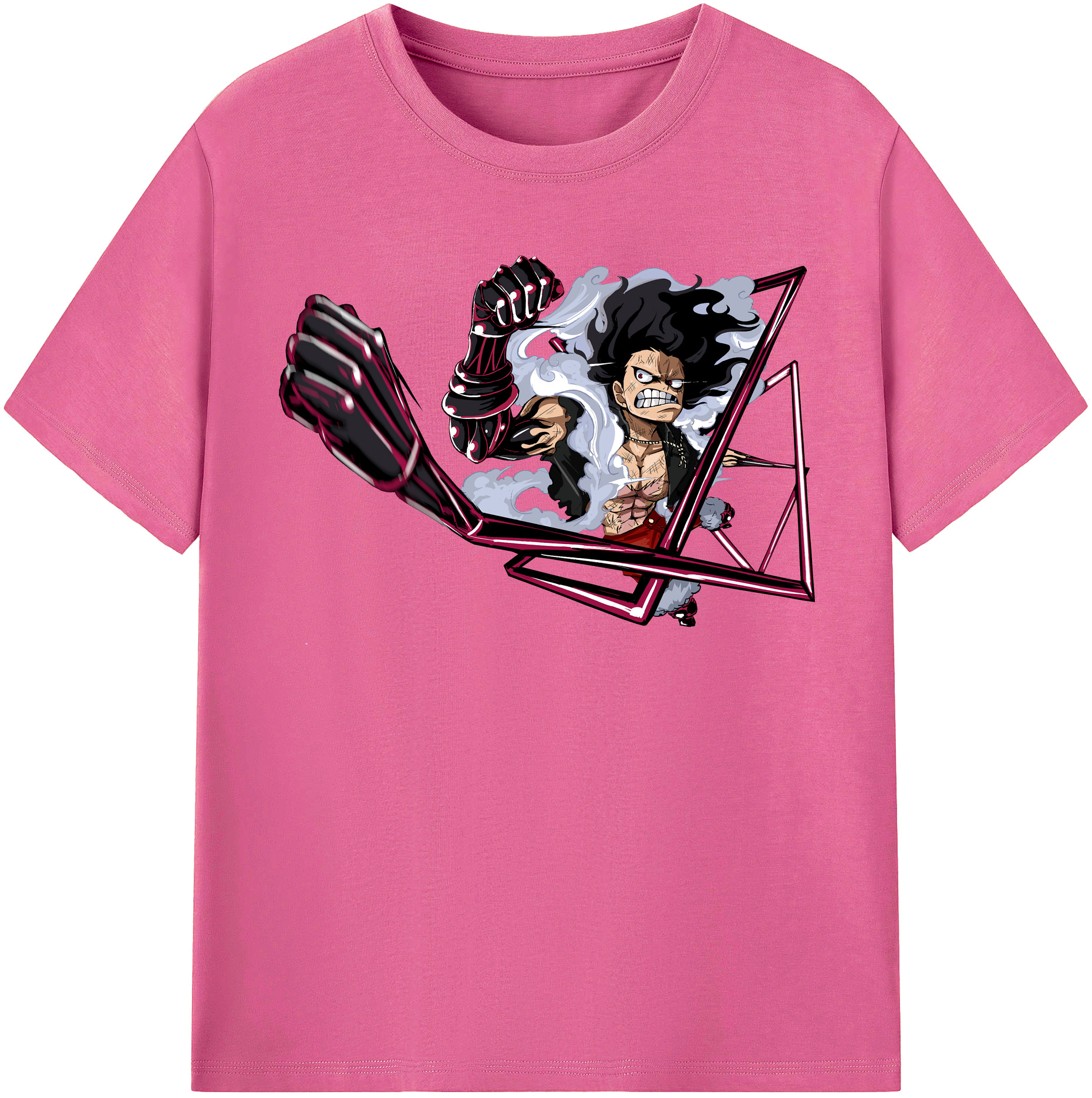 ワンピース モンキー・D・ルフィ ONE PIECE Monkey D. Luffy レディースカジュアルプリントTシャツ（綿100％）
