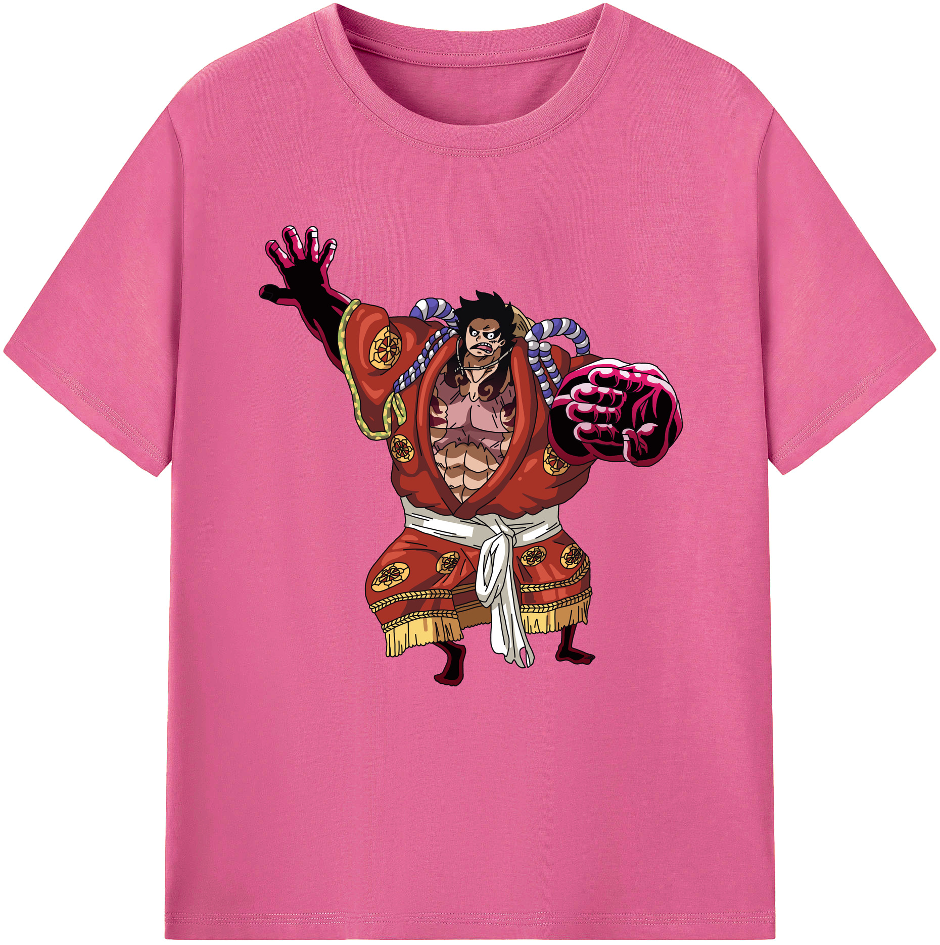 ワンピース モンキー・D・ルフィ ONE PIECE Monkey D. Luffy レディースカジュアルプリントTシャツ（綿100％）