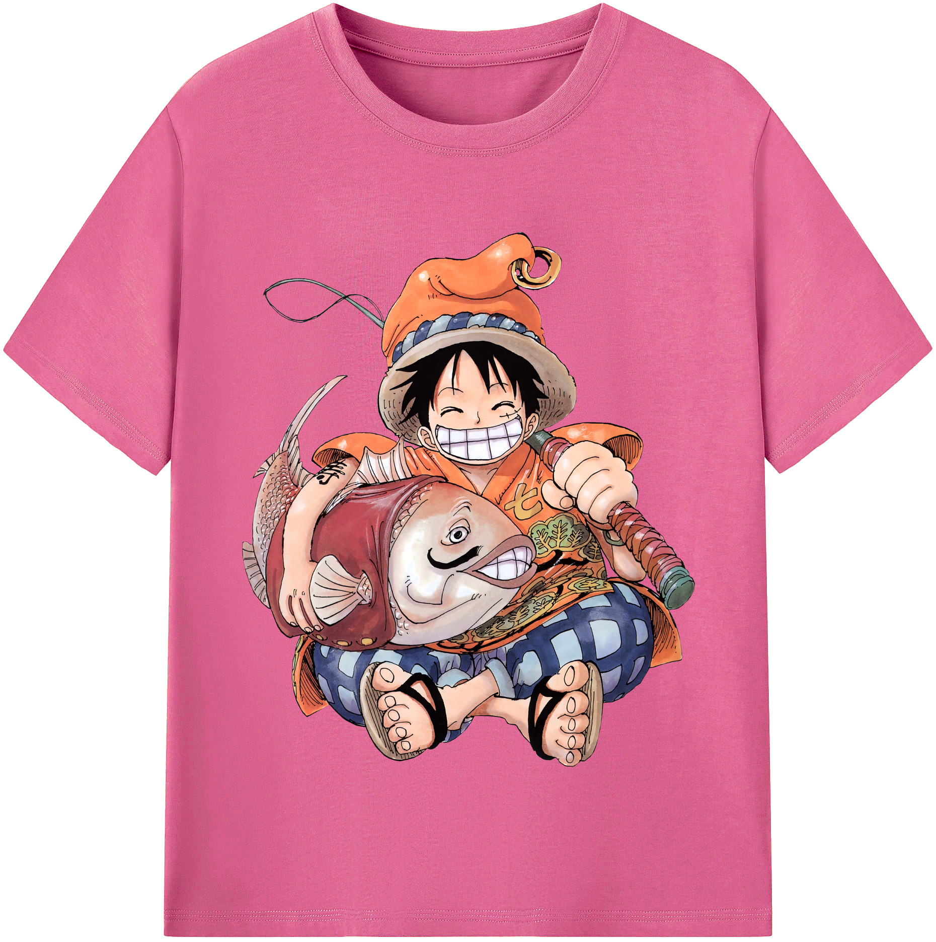 ワンピース モンキー・D・ルフィ ONE PIECE Monkey D. Luffy レディースカジュアルプリントTシャツ（綿100％）
