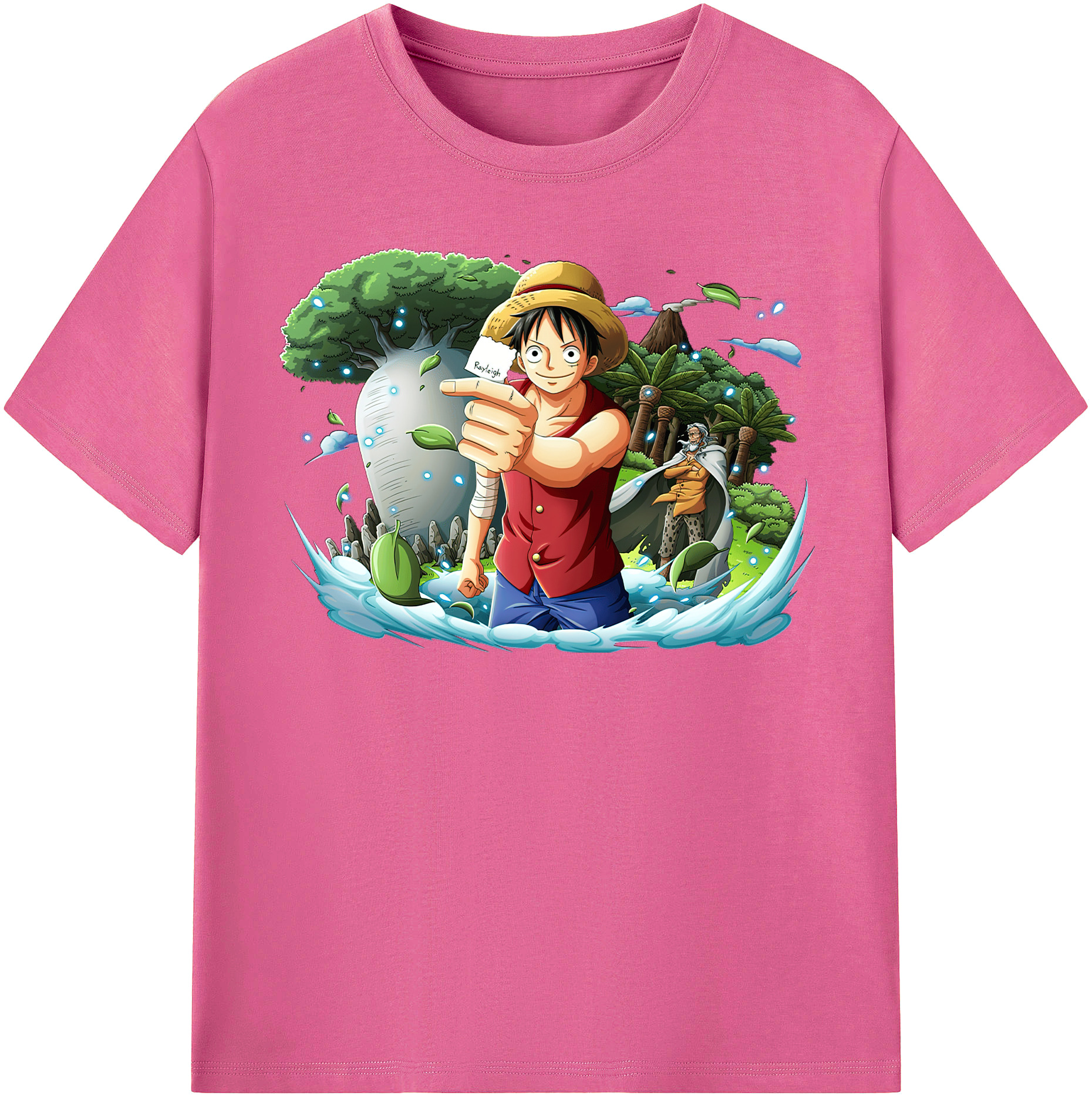 ワンピース モンキー・D・ルフィ ONE PIECE Monkey D. Luffy レディースカジュアルプリントTシャツ（綿100％）