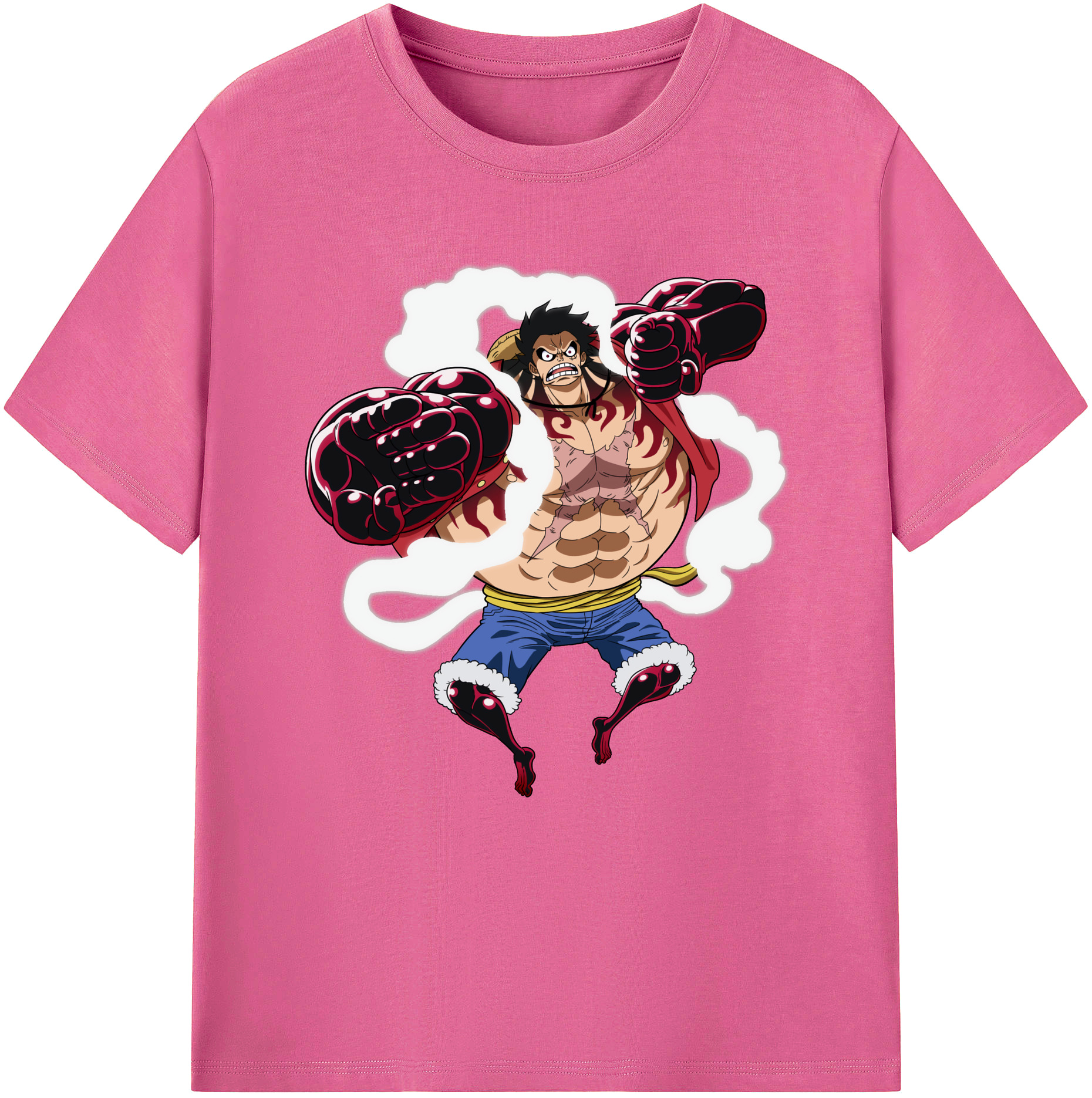 ワンピース モンキー・D・ルフィ ONE PIECE Monkey D. Luffy レディースカジュアルプリントTシャツ（綿100％）