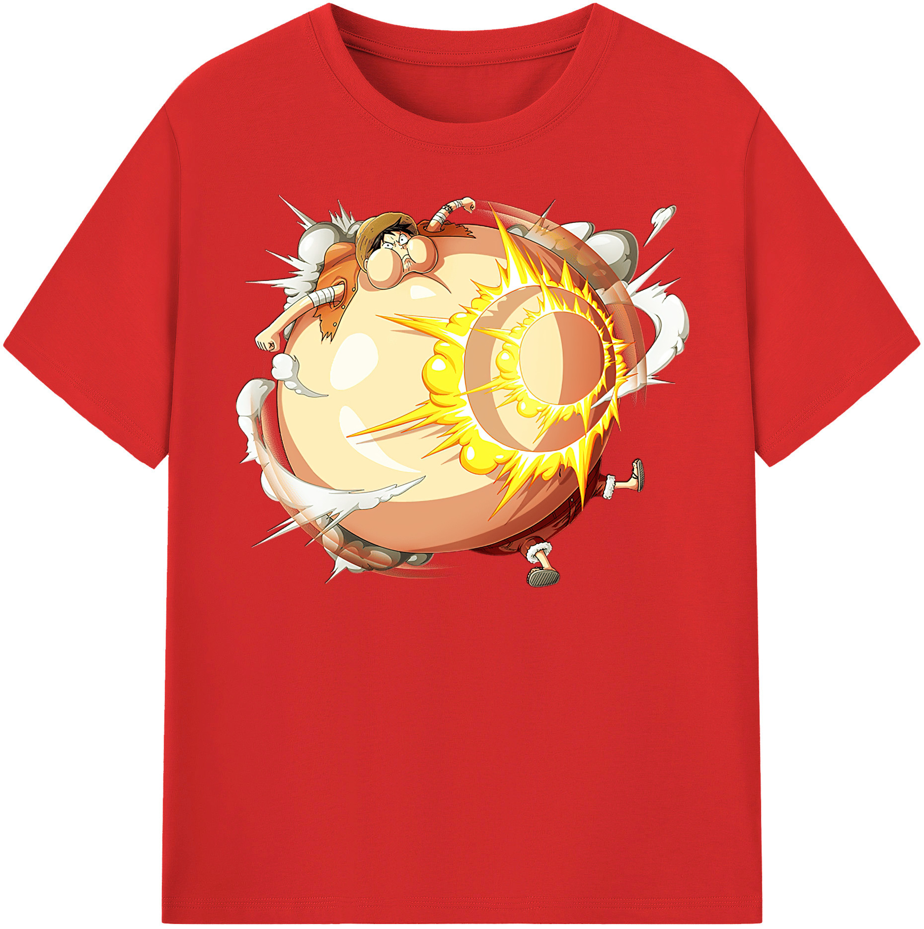 ワンピース モンキー・D・ルフィ ONE PIECE Monkey D. Luffy レディースカジュアルプリントTシャツ（綿100％）