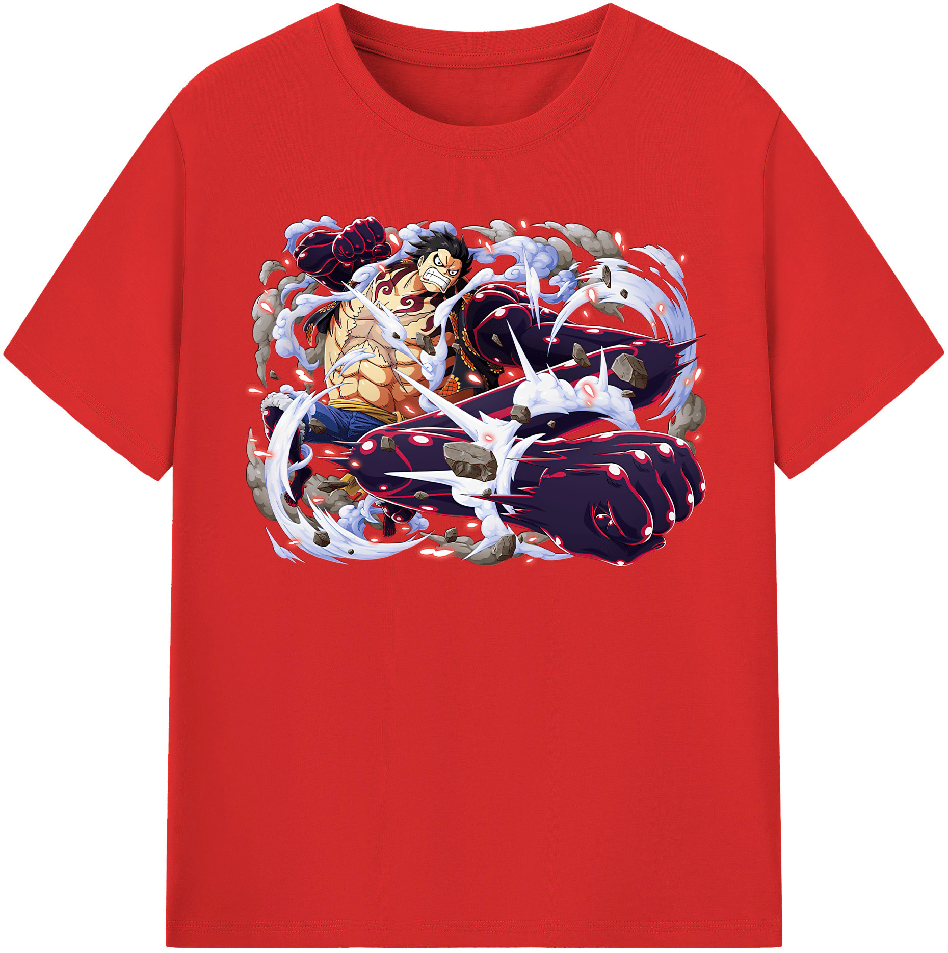 ワンピース モンキー・D・ルフィ ONE PIECE Monkey D. Luffy レディースカジュアルプリントTシャツ（綿100％）