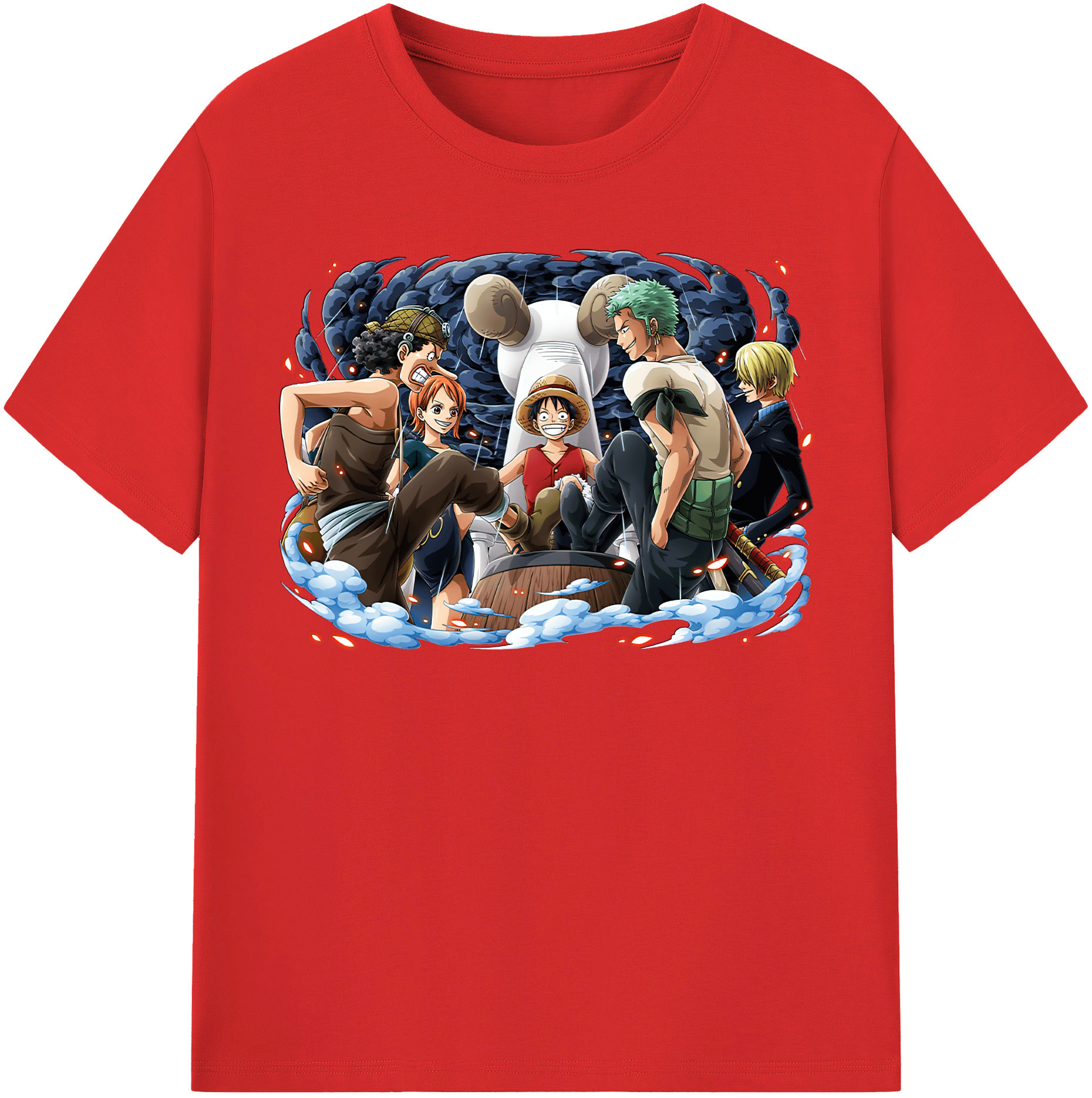ワンピース モンキー・D・ルフィ ONE PIECE Monkey D. Luffy レディースカジュアルプリントTシャツ（綿100％）