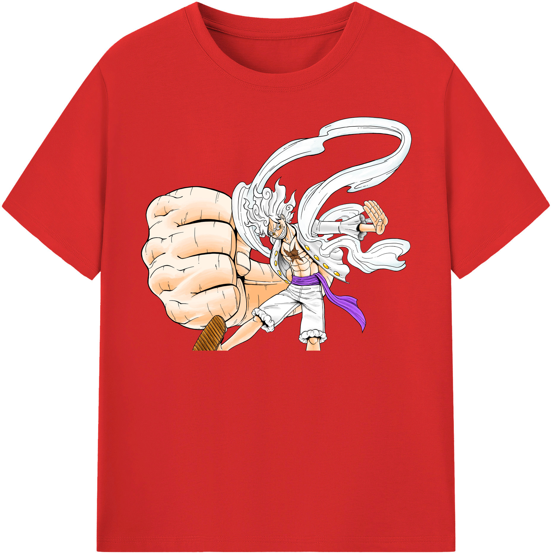 ワンピース モンキー・D・ルフィ ONE PIECE Monkey D. Luffy レディースカジュアルプリントTシャツ（綿100％）