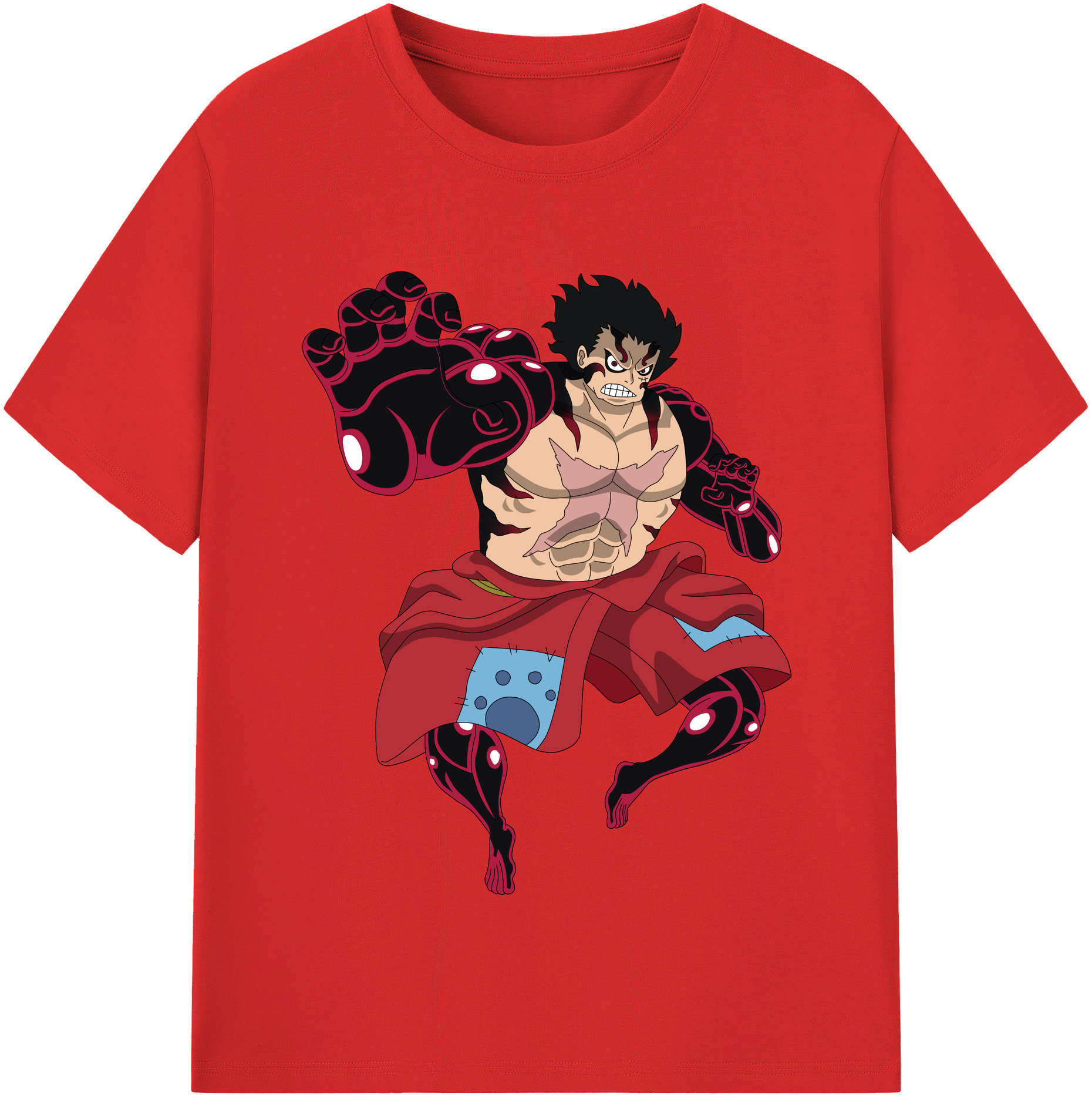 ワンピース モンキー・D・ルフィ ONE PIECE Monkey D. Luffy レディースカジュアルプリントTシャツ（綿100％）