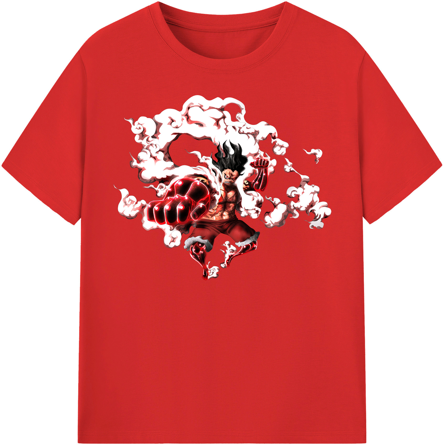 ワンピース モンキー・D・ルフィ ONE PIECE Monkey D. Luffy レディースカジュアルプリントTシャツ（綿100％）