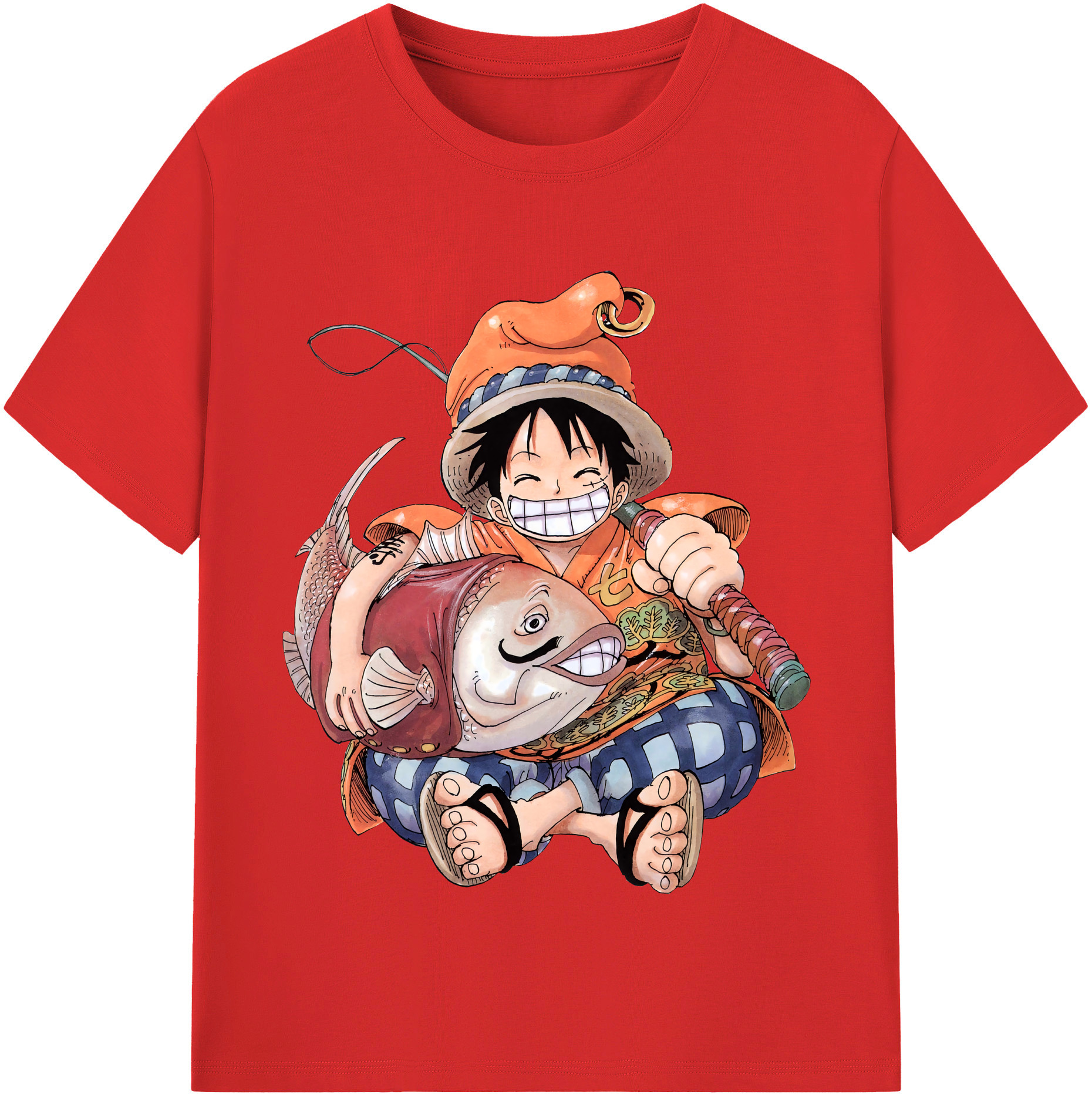 ワンピース モンキー・D・ルフィ ONE PIECE Monkey D. Luffy レディースカジュアルプリントTシャツ（綿100％）