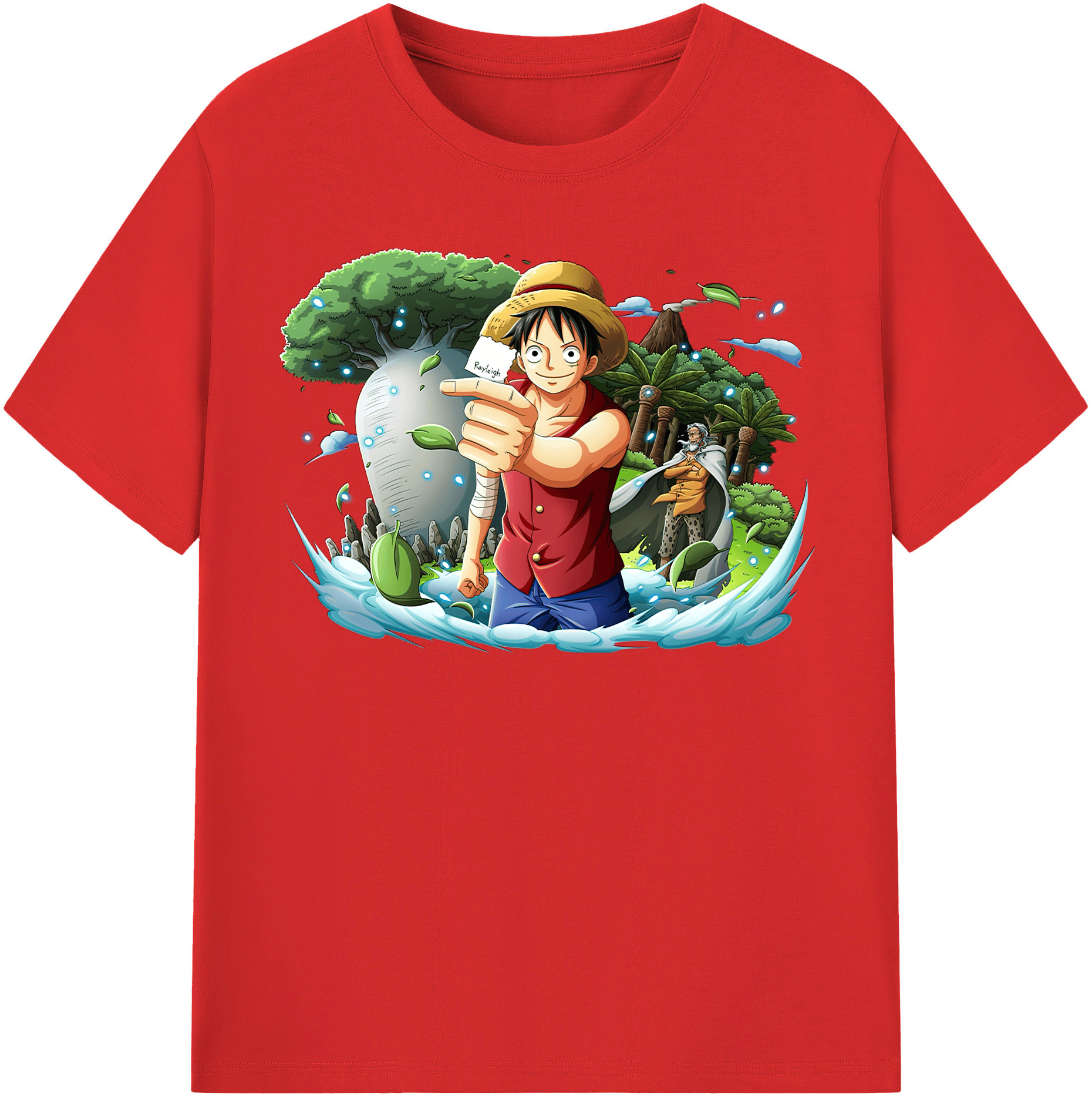 ワンピース モンキー・D・ルフィ ONE PIECE Monkey D. Luffy レディースカジュアルプリントTシャツ（綿100％）