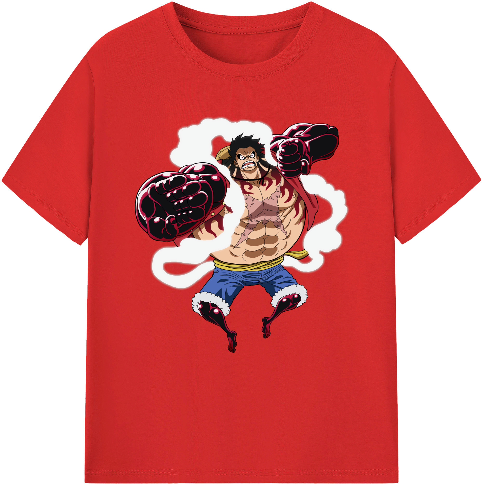 ワンピース モンキー・D・ルフィ ONE PIECE Monkey D. Luffy レディースカジュアルプリントTシャツ（綿100％）