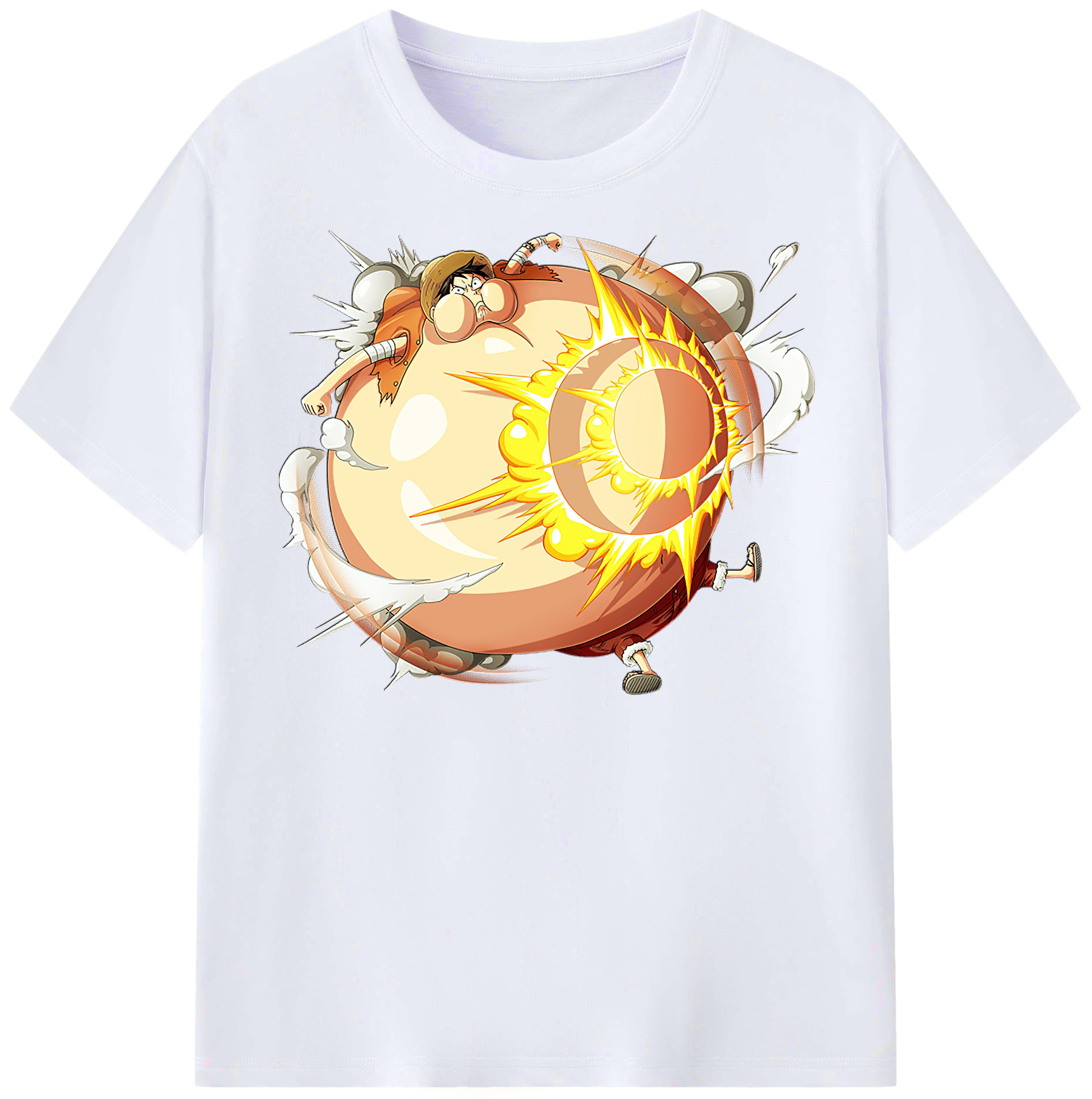 ワンピース モンキー・D・ルフィ ONE PIECE Monkey D. Luffy レディースカジュアルプリントTシャツ（綿100％）