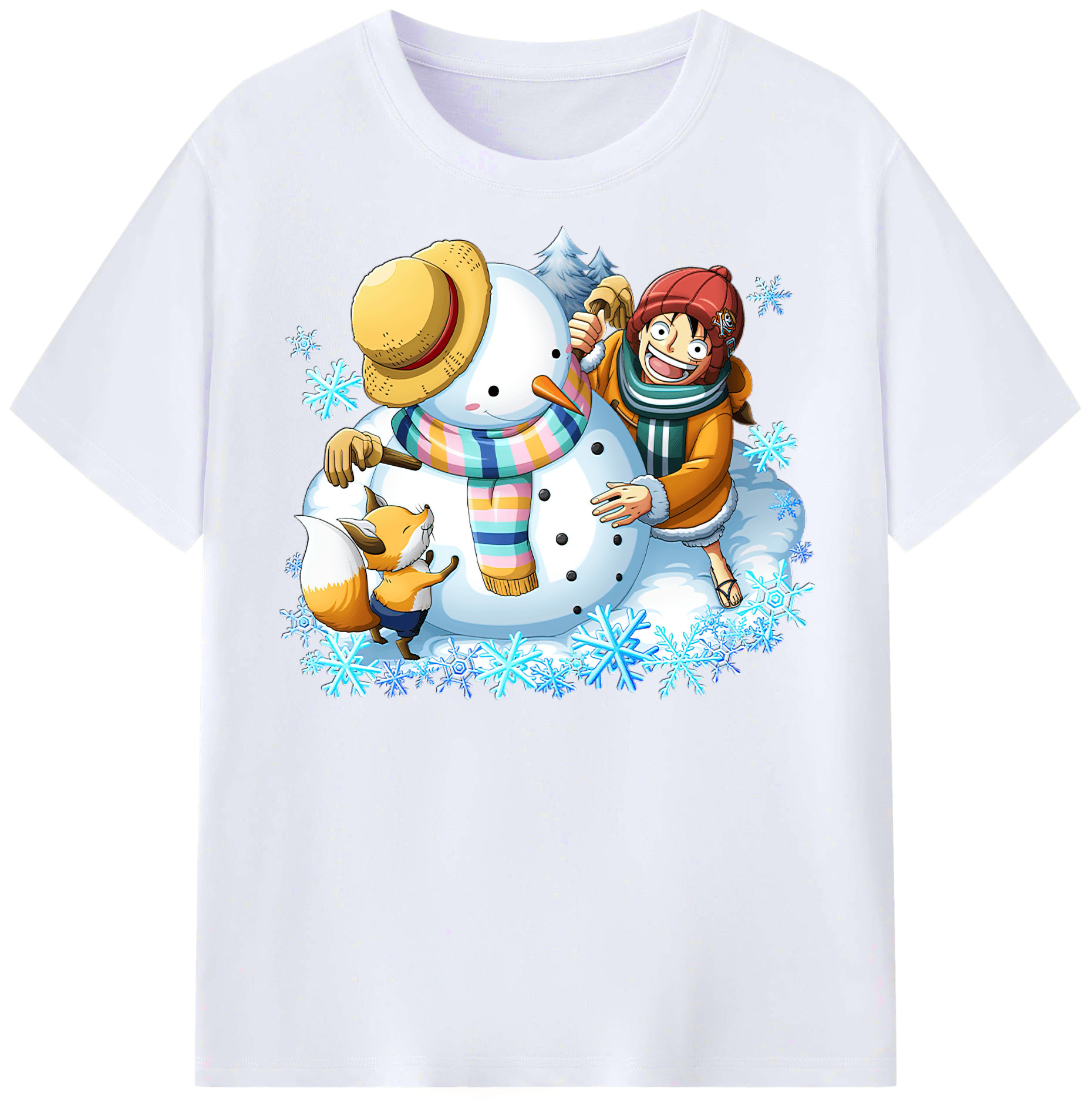 ワンピース モンキー・D・ルフィ ONE PIECE Monkey D. Luffy レディースカジュアルプリントTシャツ（綿100％）
