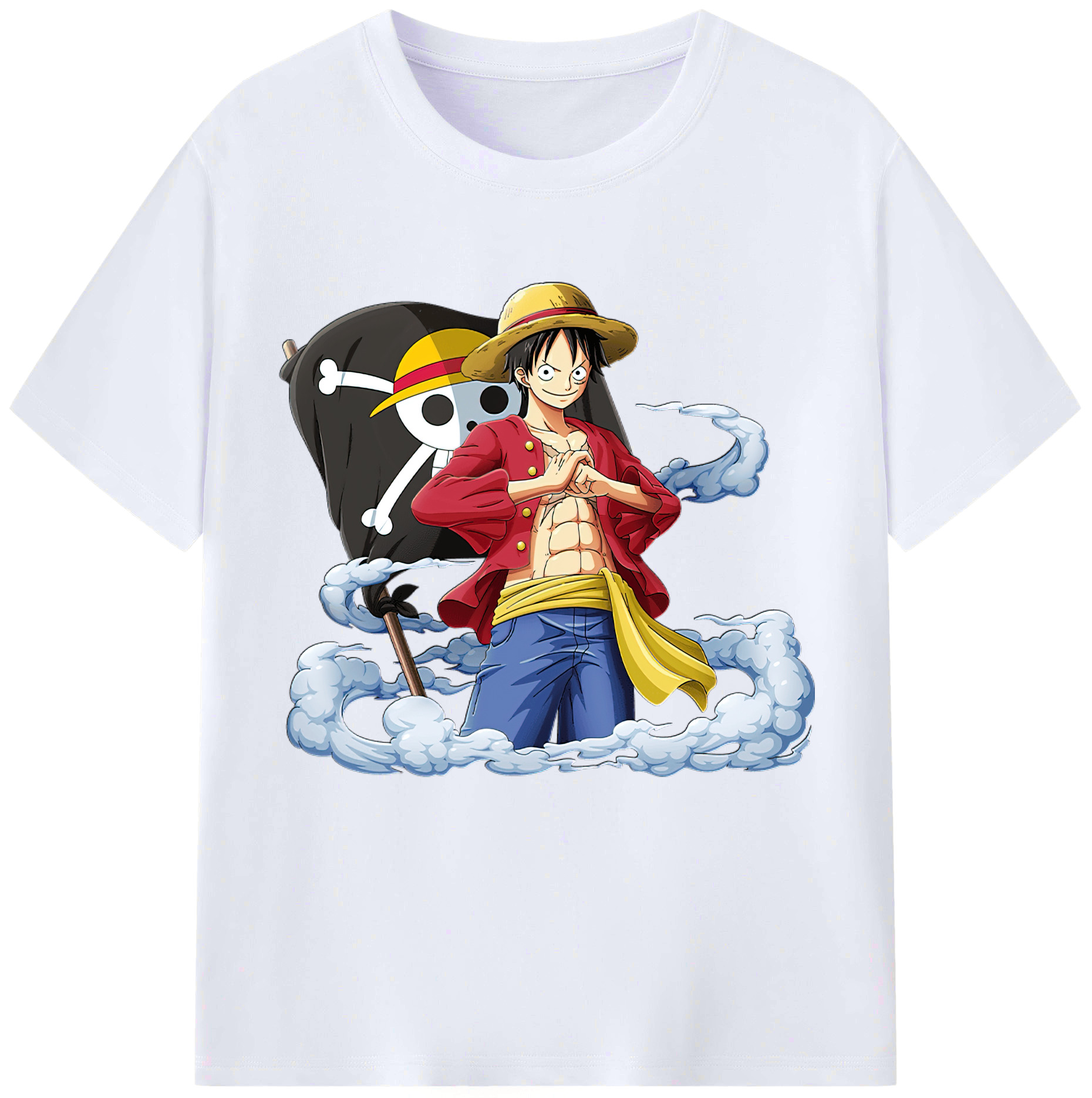 ワンピース モンキー・D・ルフィ ONE PIECE Monkey D. Luffy レディースカジュアルプリントTシャツ（綿100％）