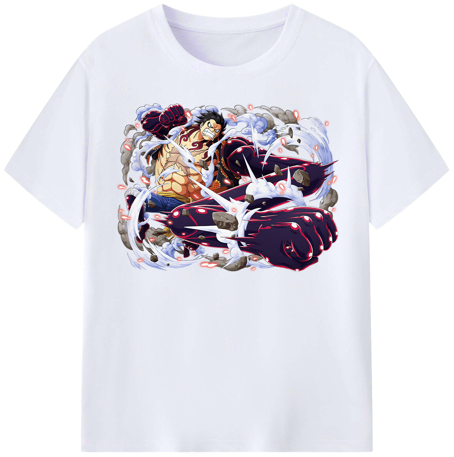 ワンピース モンキー・D・ルフィ ONE PIECE Monkey D. Luffy レディースカジュアルプリントTシャツ（綿100％）