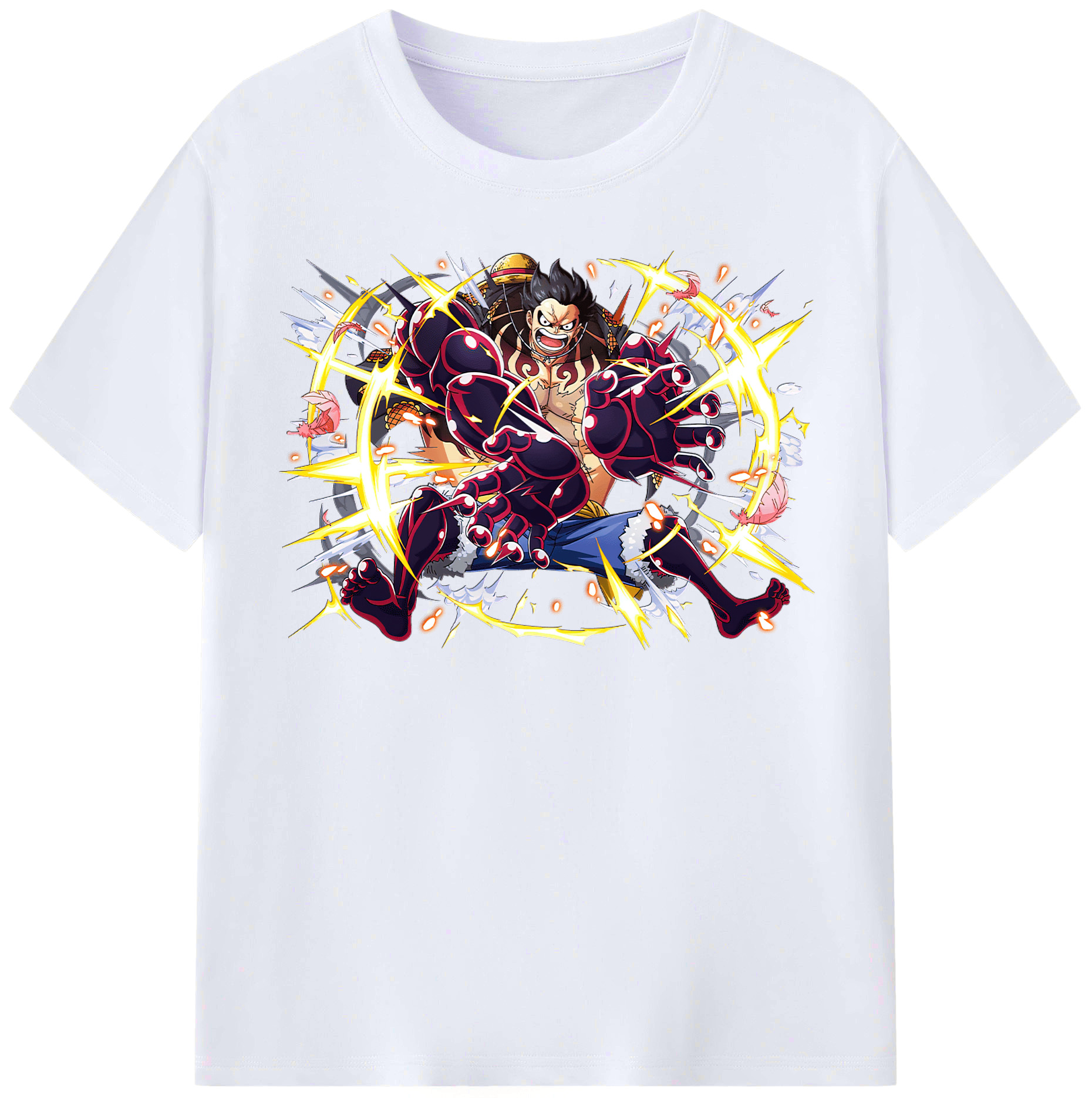 ワンピース モンキー・D・ルフィ ONE PIECE Monkey D. Luffy レディースカジュアルプリントTシャツ（綿100％）