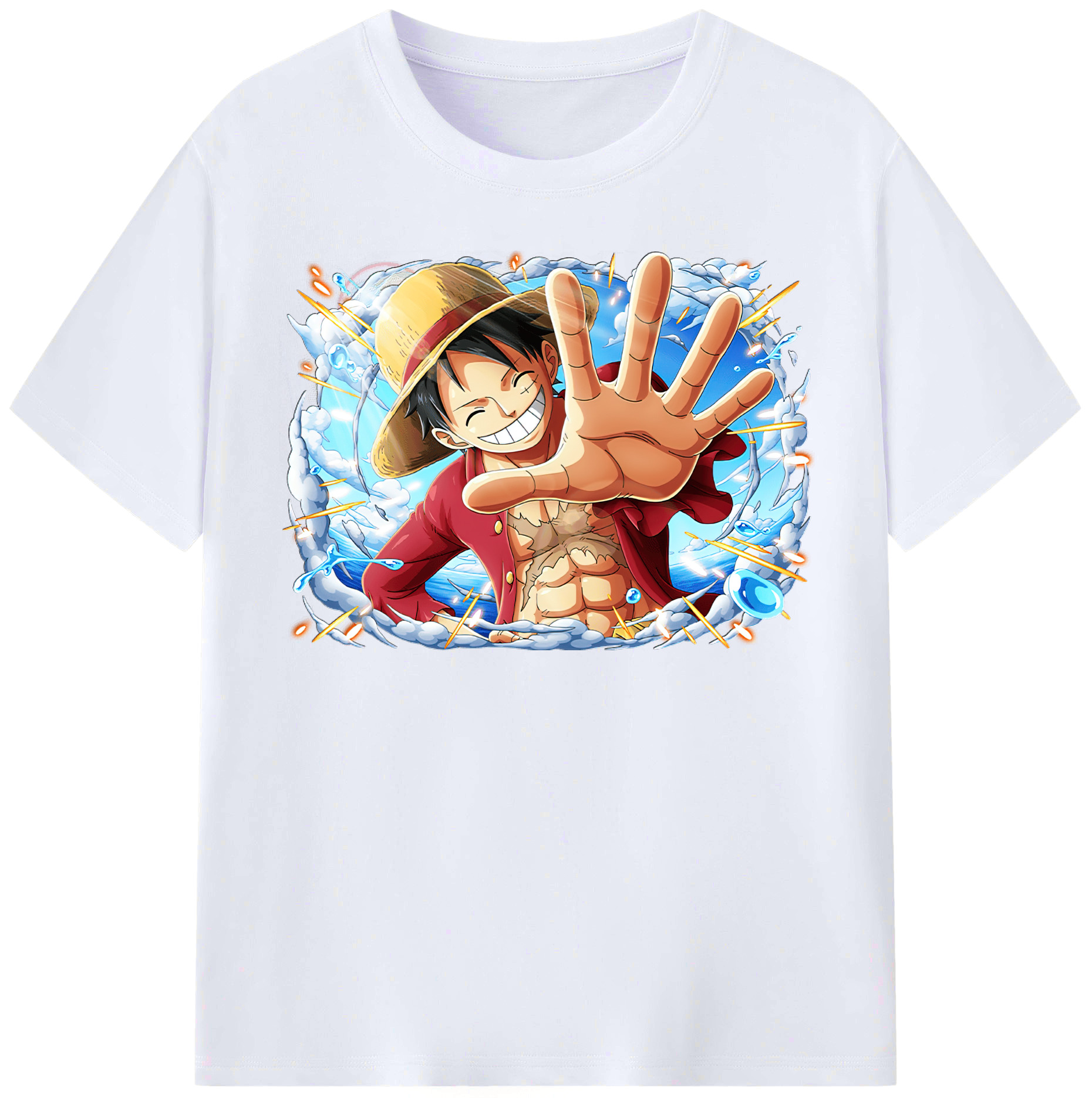 ワンピース モンキー・D・ルフィ ONE PIECE Monkey D. Luffy レディースカジュアルプリントTシャツ（綿100％）