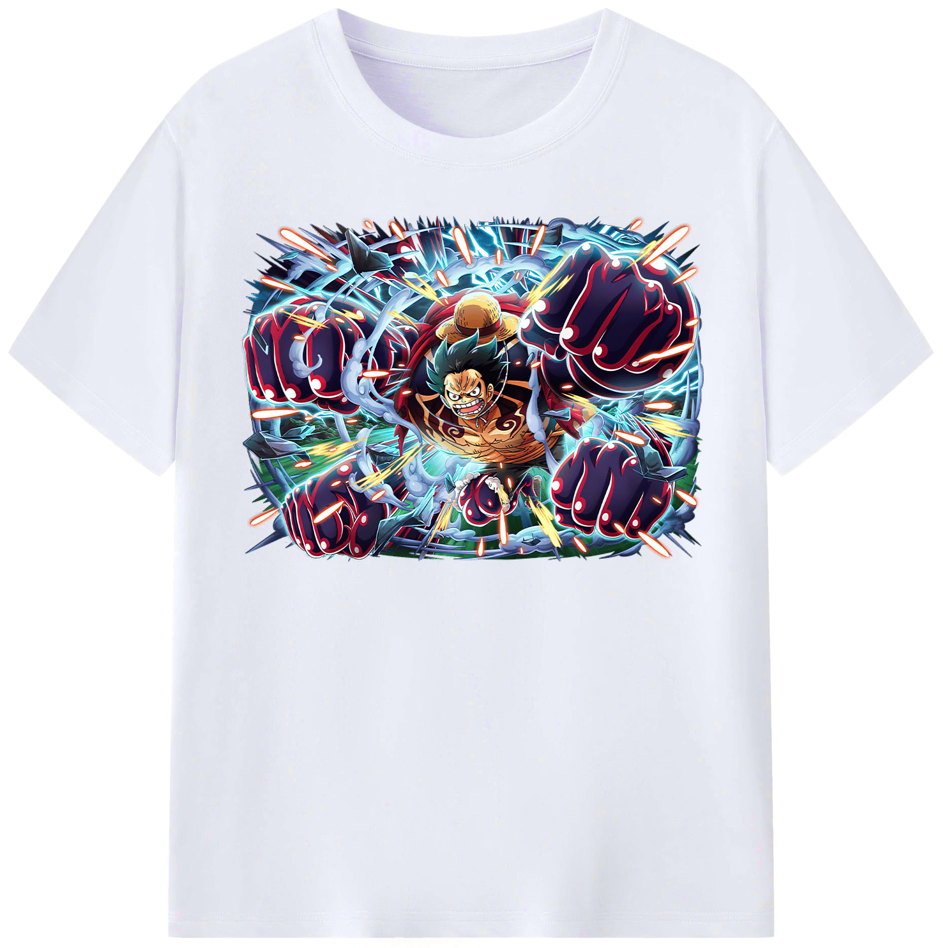 ワンピース モンキー・D・ルフィ ONE PIECE Monkey D. Luffy レディースカジュアルプリントTシャツ（綿100％）