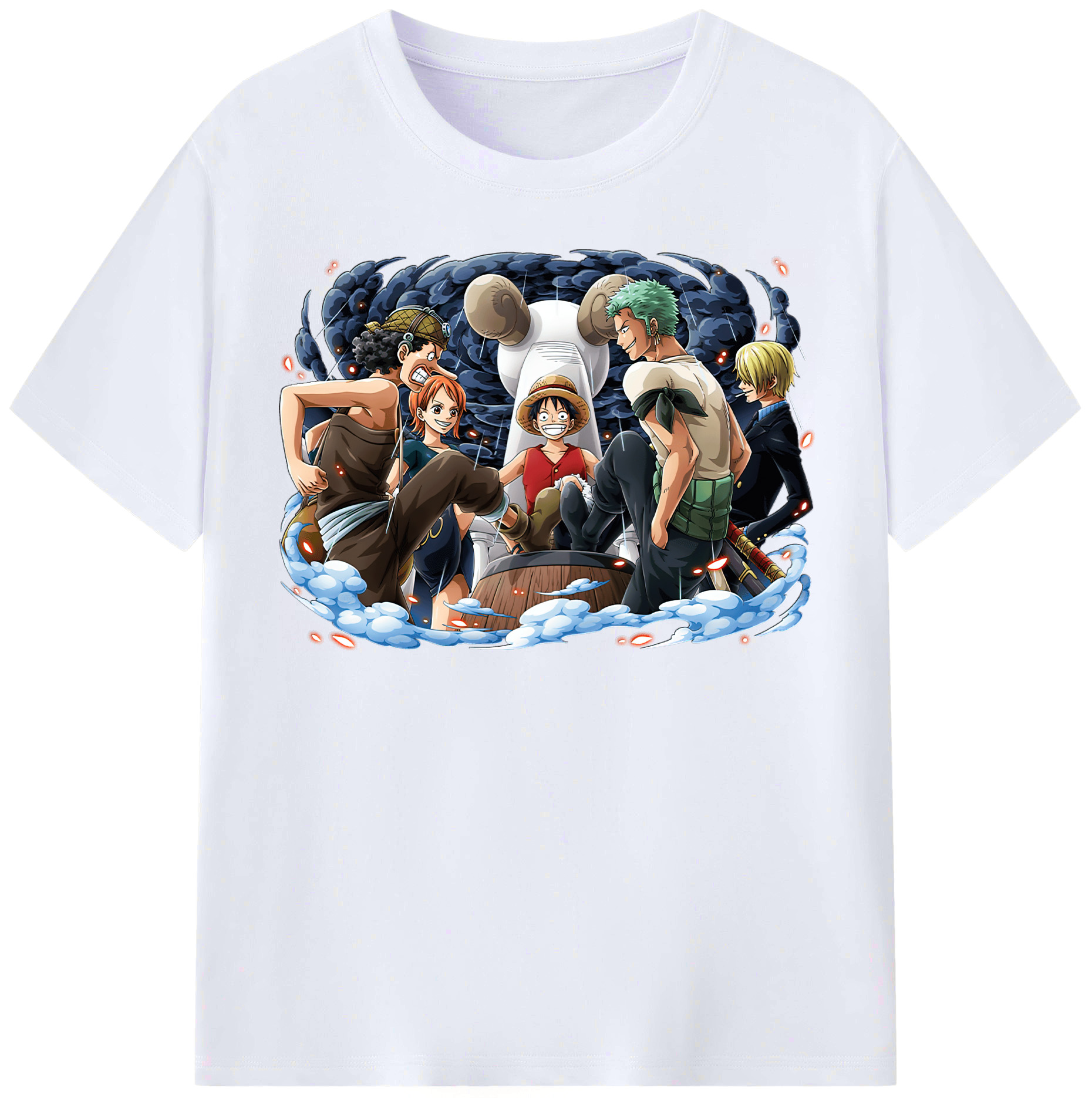 ワンピース モンキー・D・ルフィ ONE PIECE Monkey D. Luffy レディースカジュアルプリントTシャツ（綿100％）
