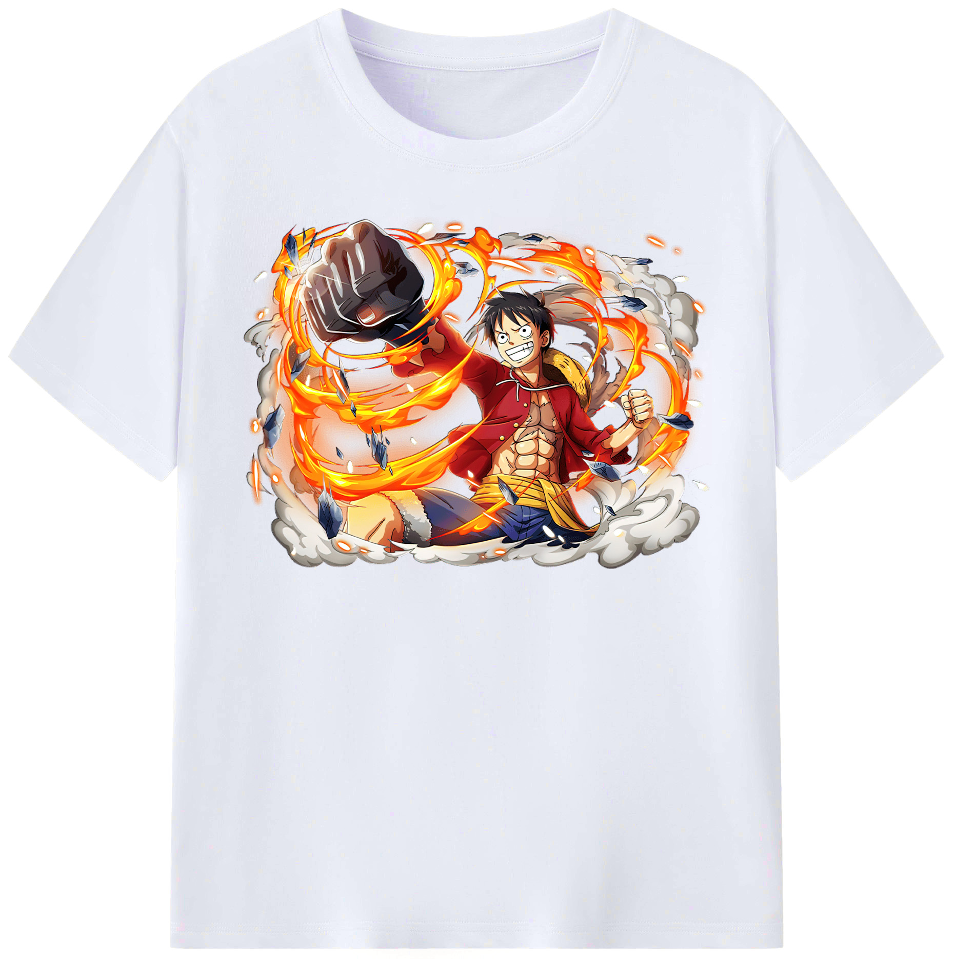 ワンピース モンキー・D・ルフィ ONE PIECE Monkey D. Luffy レディースカジュアルプリントTシャツ（綿100％）