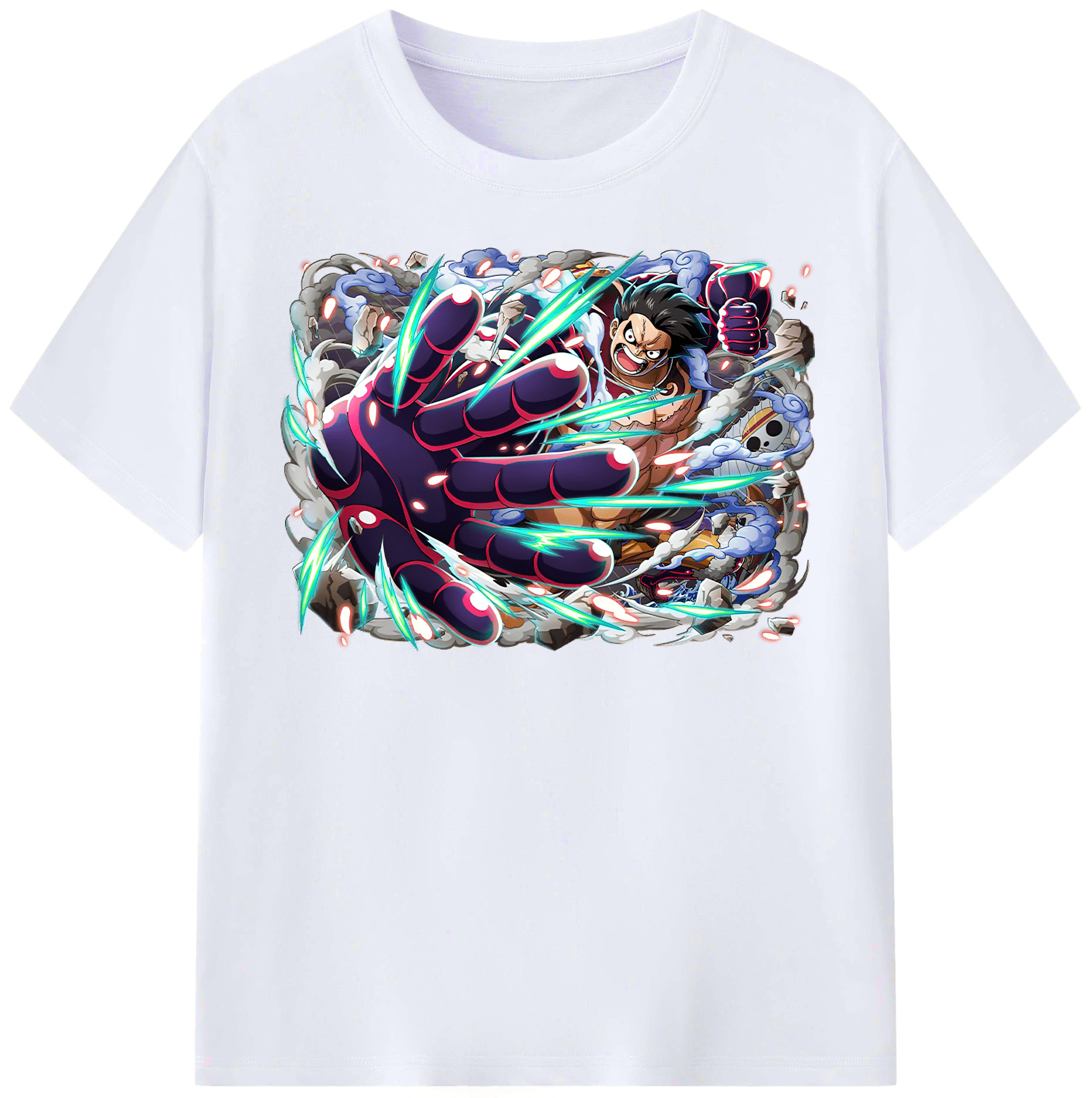 ワンピース モンキー・D・ルフィ ONE PIECE Monkey D. Luffy レディースカジュアルプリントTシャツ（綿100％）