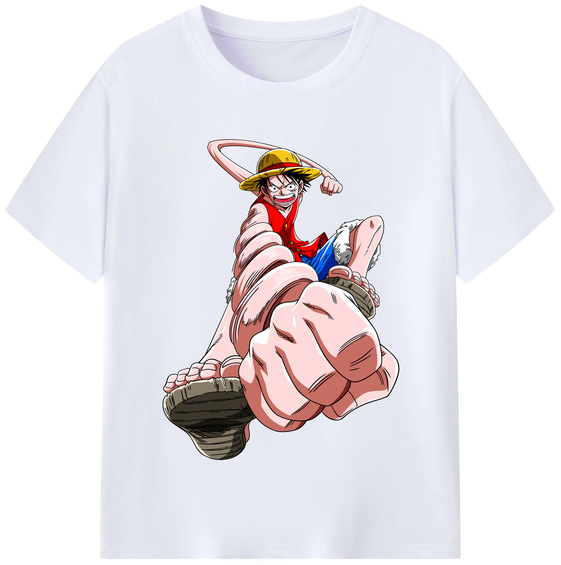 ワンピース モンキー・D・ルフィ ONE PIECE Monkey D. Luffy レディースカジュアルプリントTシャツ（綿100％）