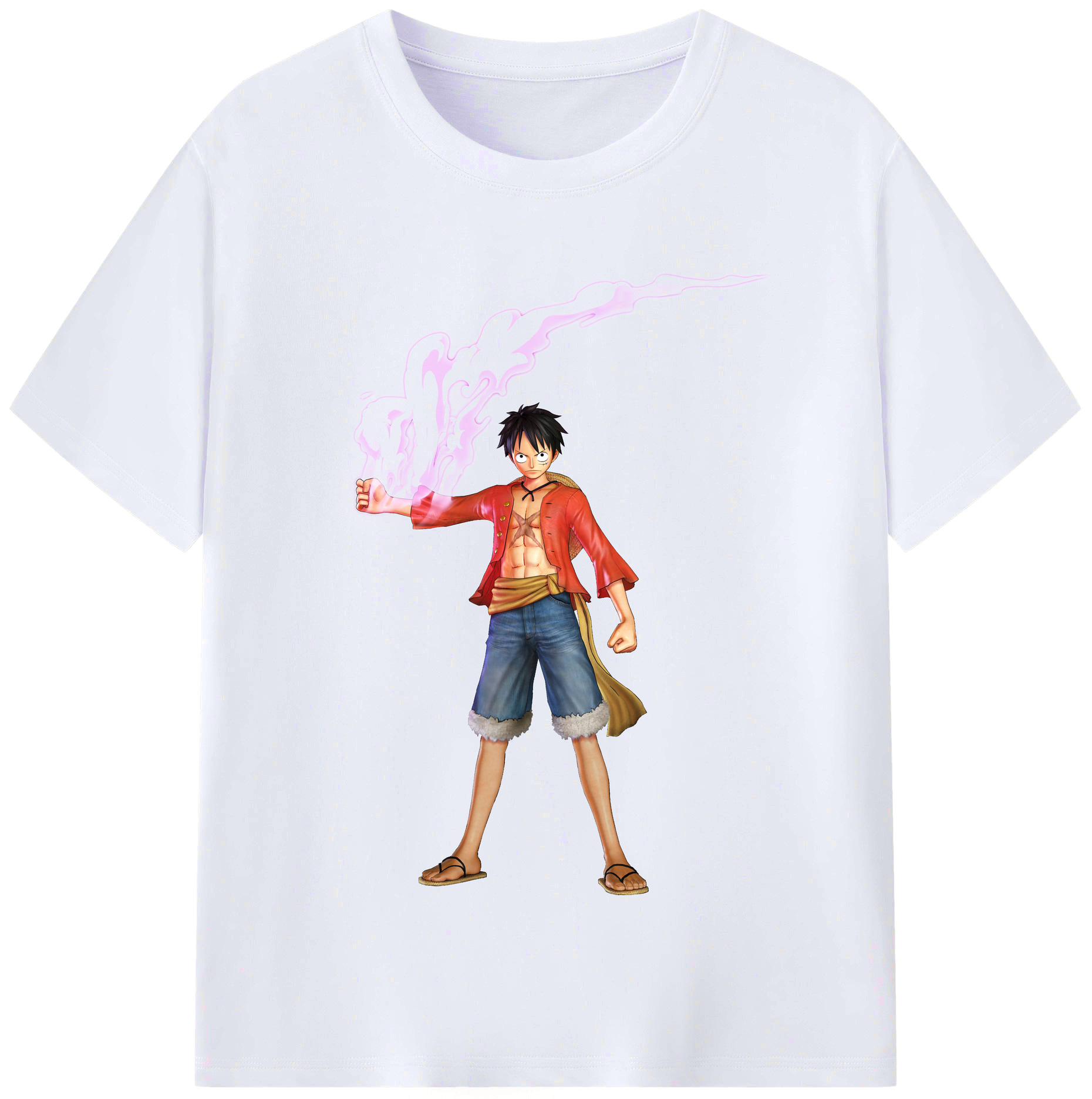 ワンピース モンキー・D・ルフィ ONE PIECE Monkey D. Luffy レディースカジュアルプリントTシャツ（綿100％）