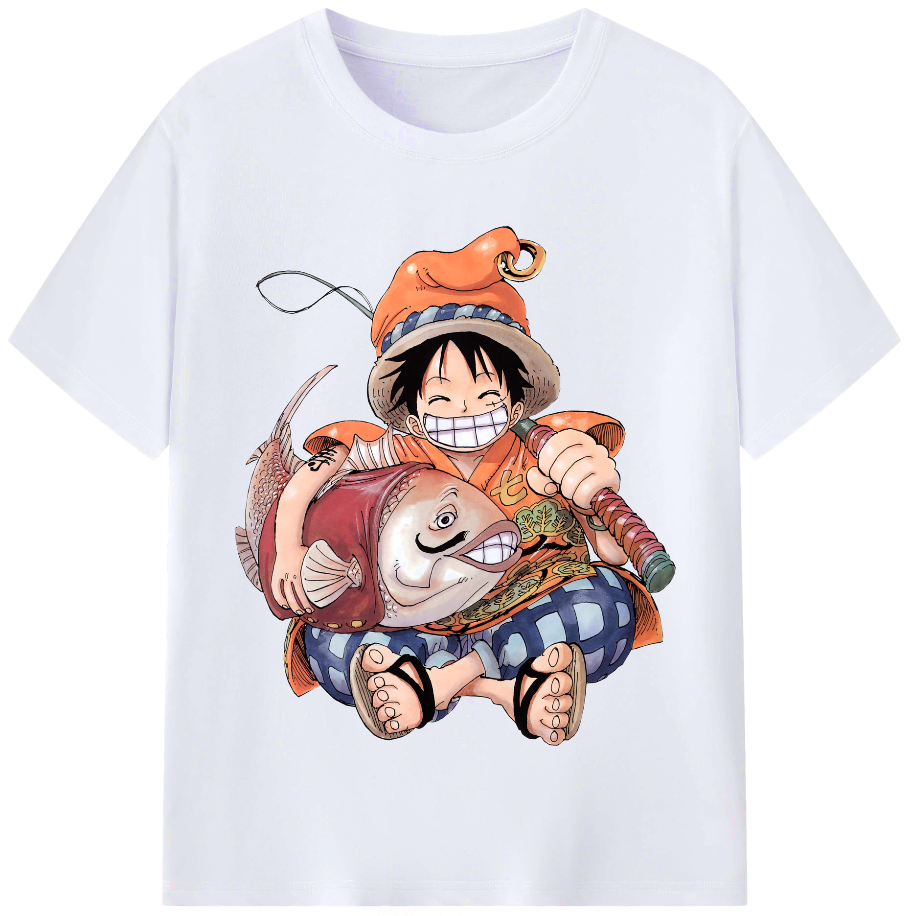 ワンピース モンキー・D・ルフィ ONE PIECE Monkey D. Luffy レディースカジュアルプリントTシャツ（綿100％）