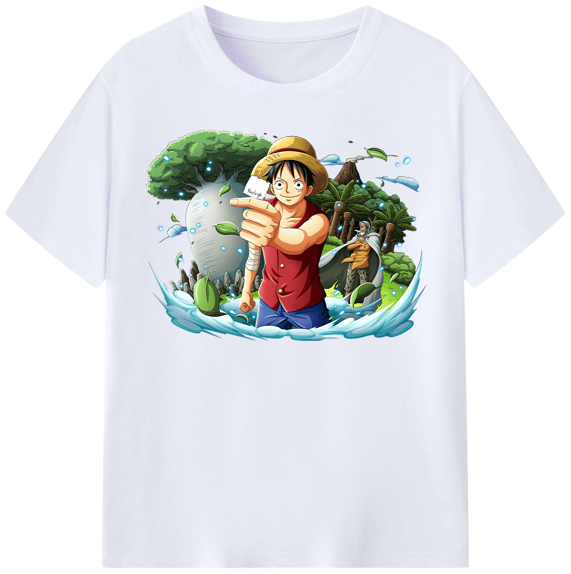 （画像用） ワンピース モンキー・D・ルフィ ONE PIECE Monkey D. Luffy レディースカジュアルプリントTシャツ（綿100％）