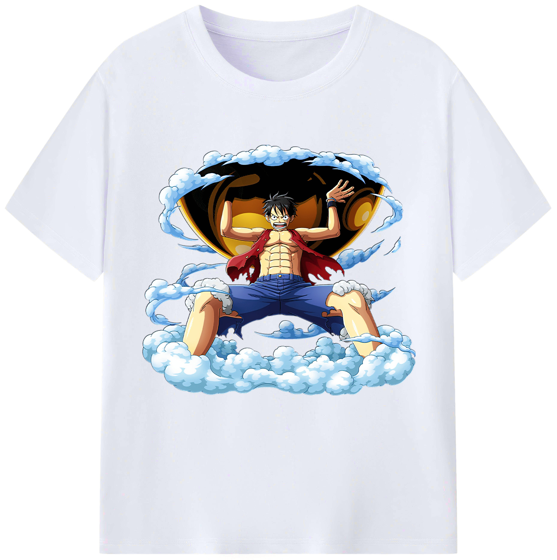 ワンピース モンキー・D・ルフィ ONE PIECE Monkey D. Luffy レディースカジュアルプリントTシャツ（綿100％）