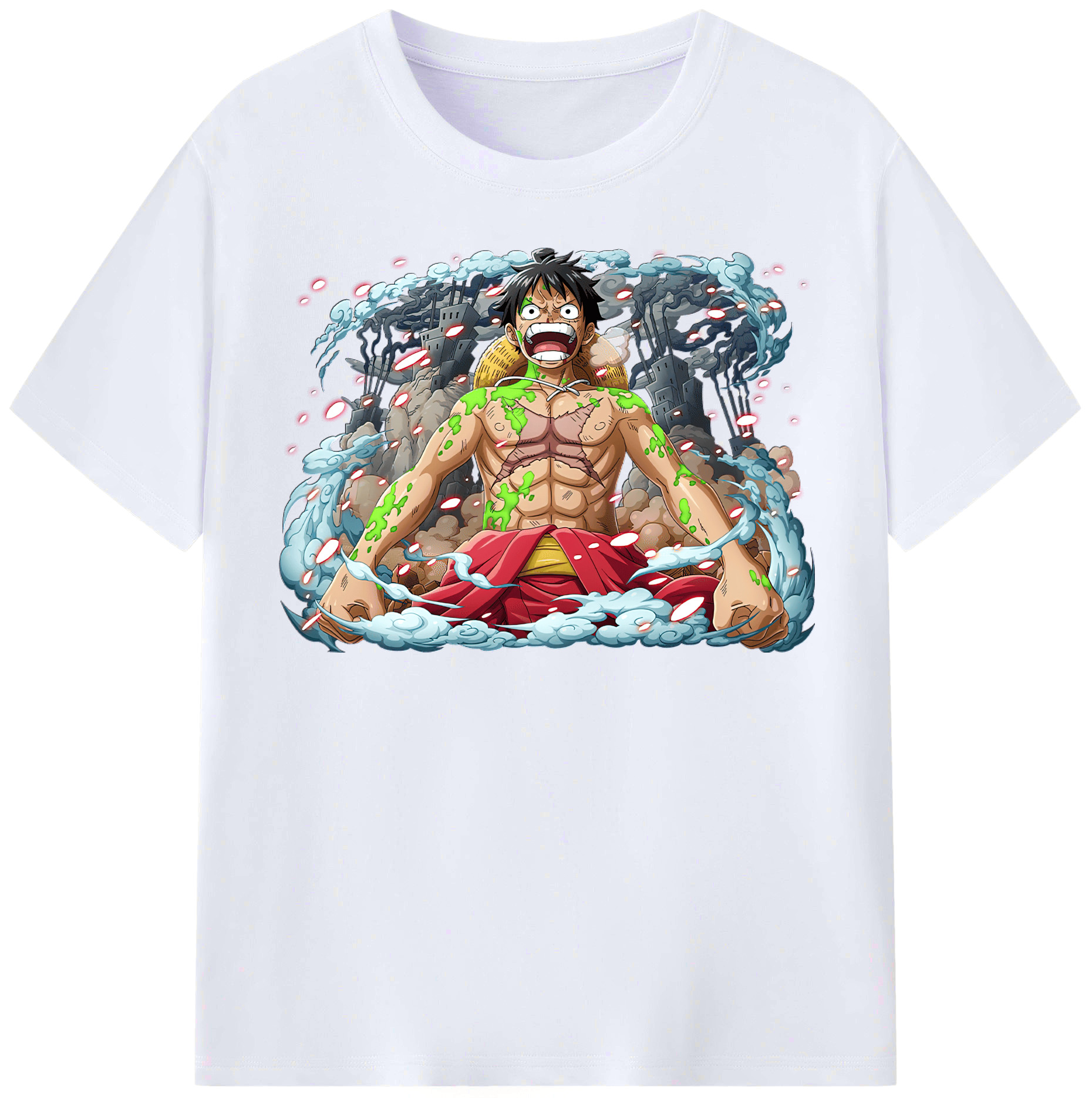 ワンピース モンキー・D・ルフィ ONE PIECE Monkey D. Luffy レディースカジュアルプリントTシャツ（綿100％）