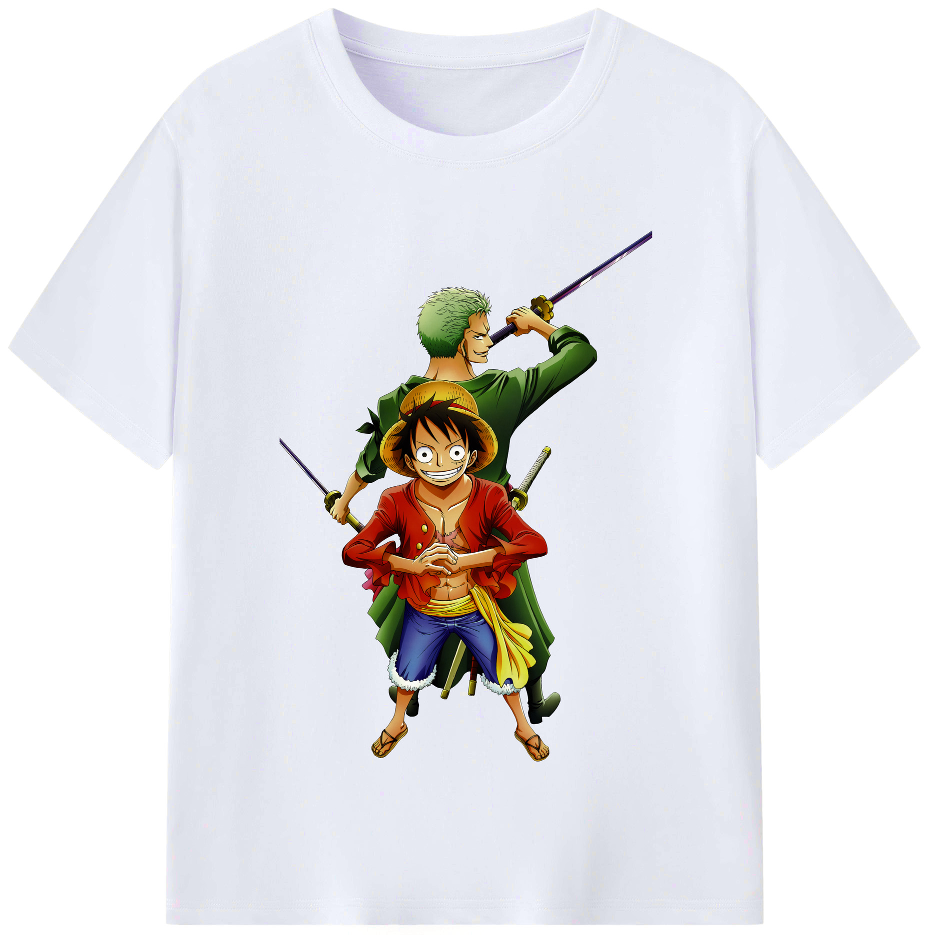 ワンピース モンキー・D・ルフィ ONE PIECE Monkey D. Luffy レディースカジュアルプリントTシャツ（綿100％）