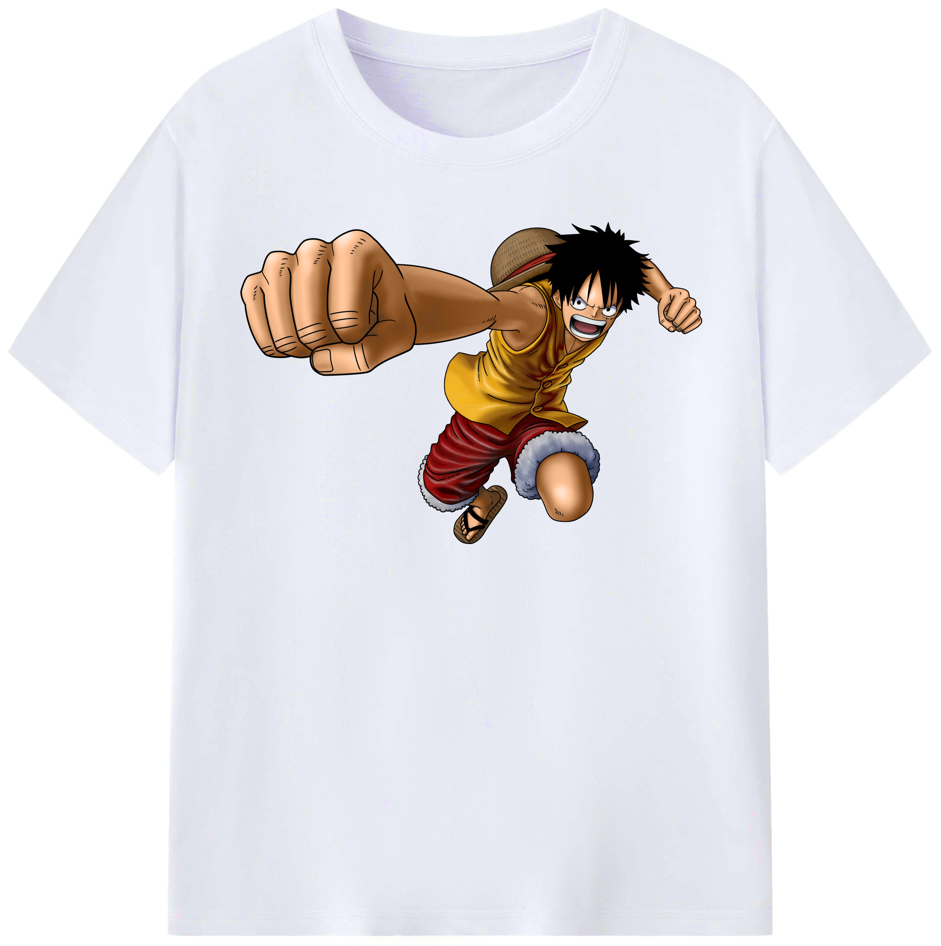 ワンピース モンキー・D・ルフィ ONE PIECE Monkey D. Luffy レディースカジュアルプリントTシャツ（綿100％）