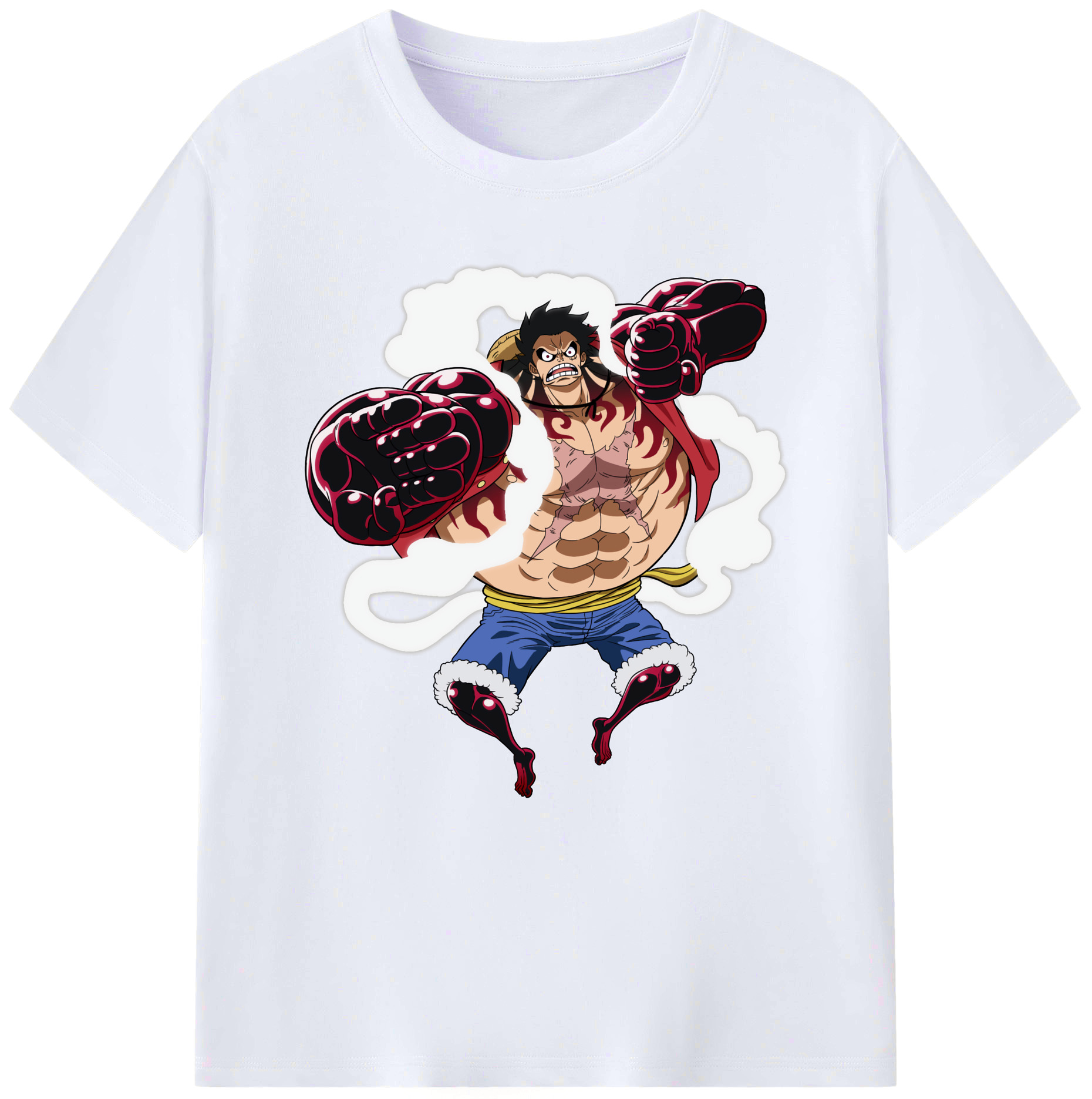 ワンピース モンキー・D・ルフィ ONE PIECE Monkey D. Luffy レディースカジュアルプリントTシャツ（綿100％）