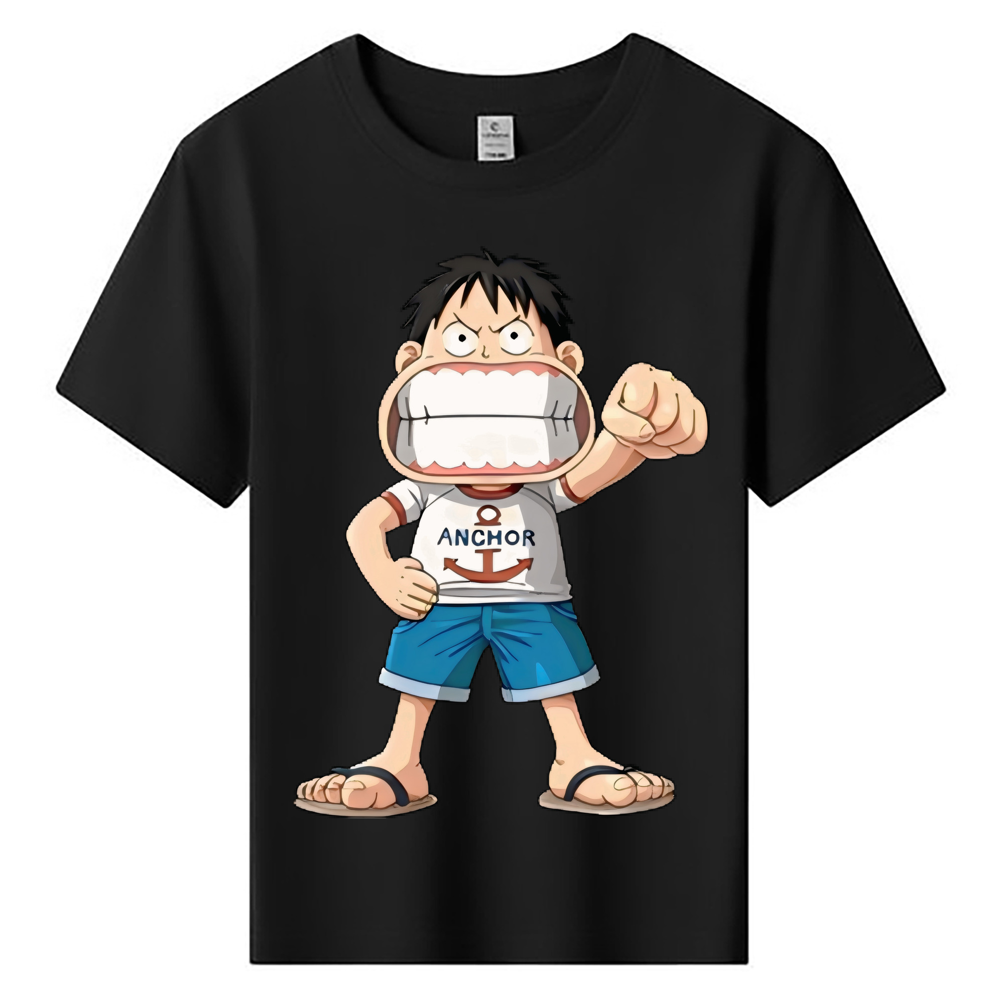 （画像用） ワンピース モンキー・D・ルフィ ONE PIECE Monkey D. Luffy 綿100％キッズTシャツ（フロントプリント）