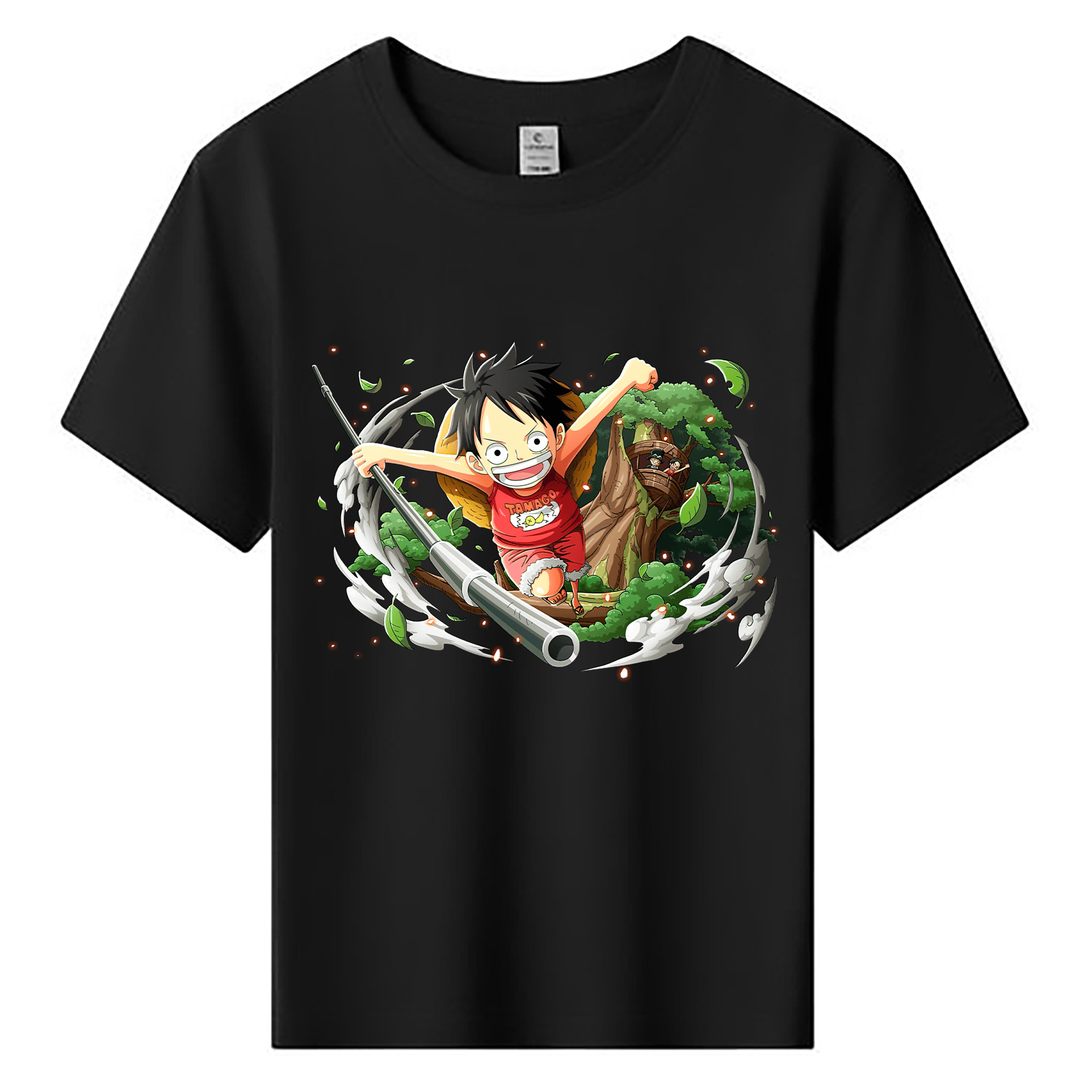ワンピース モンキー・D・ルフィ ONE PIECE Monkey D. Luffy 綿100％キッズTシャツ（フロントプリント）
