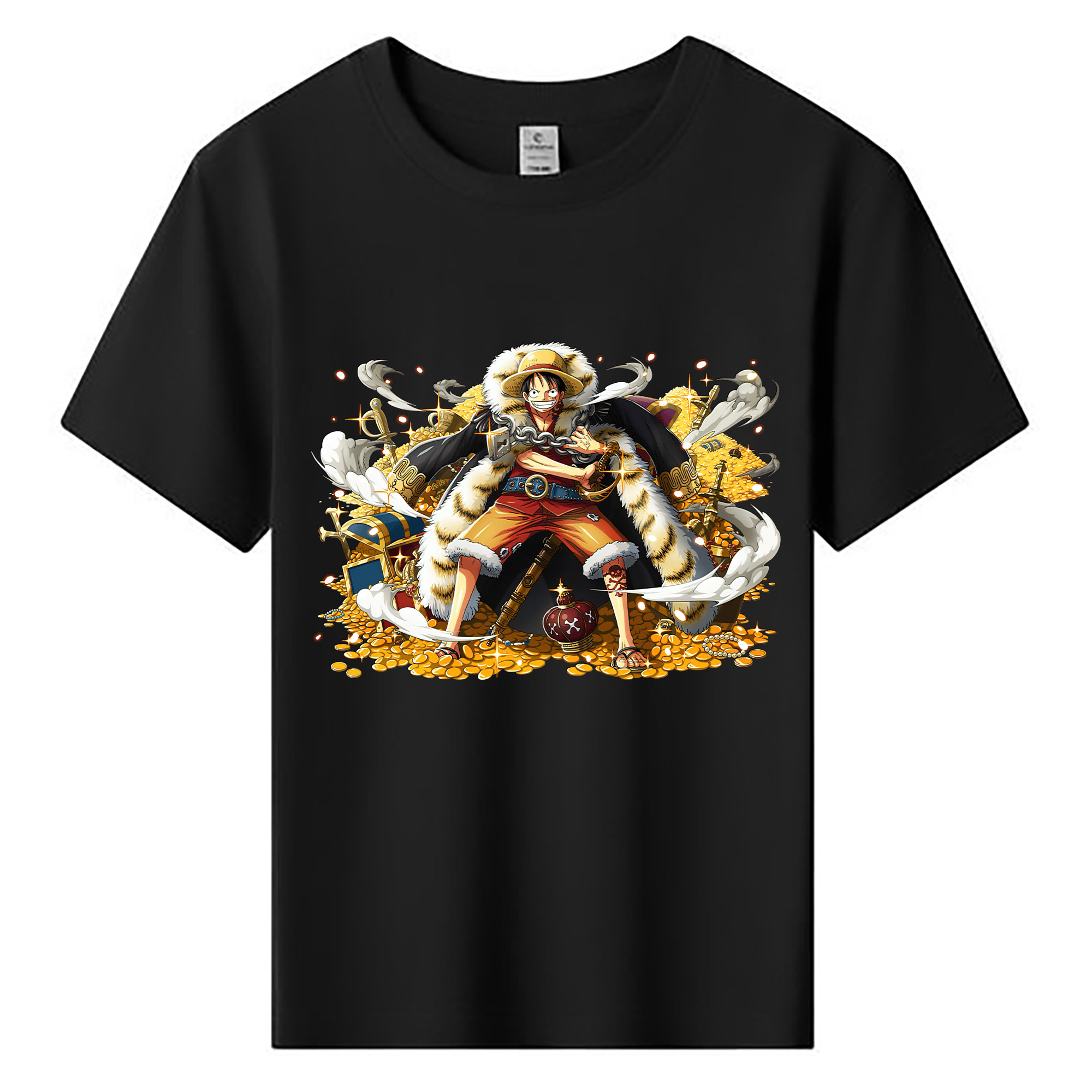 ワンピース モンキー・D・ルフィ ONE PIECE Monkey D. Luffy 綿100％キッズTシャツ（フロントプリント）