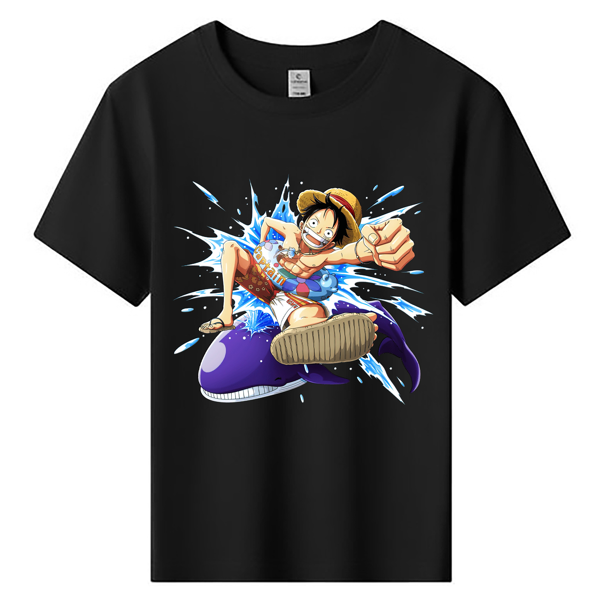 ワンピース モンキー・D・ルフィ ONE PIECE Monkey D. Luffy 綿100％キッズTシャツ（フロントプリント）