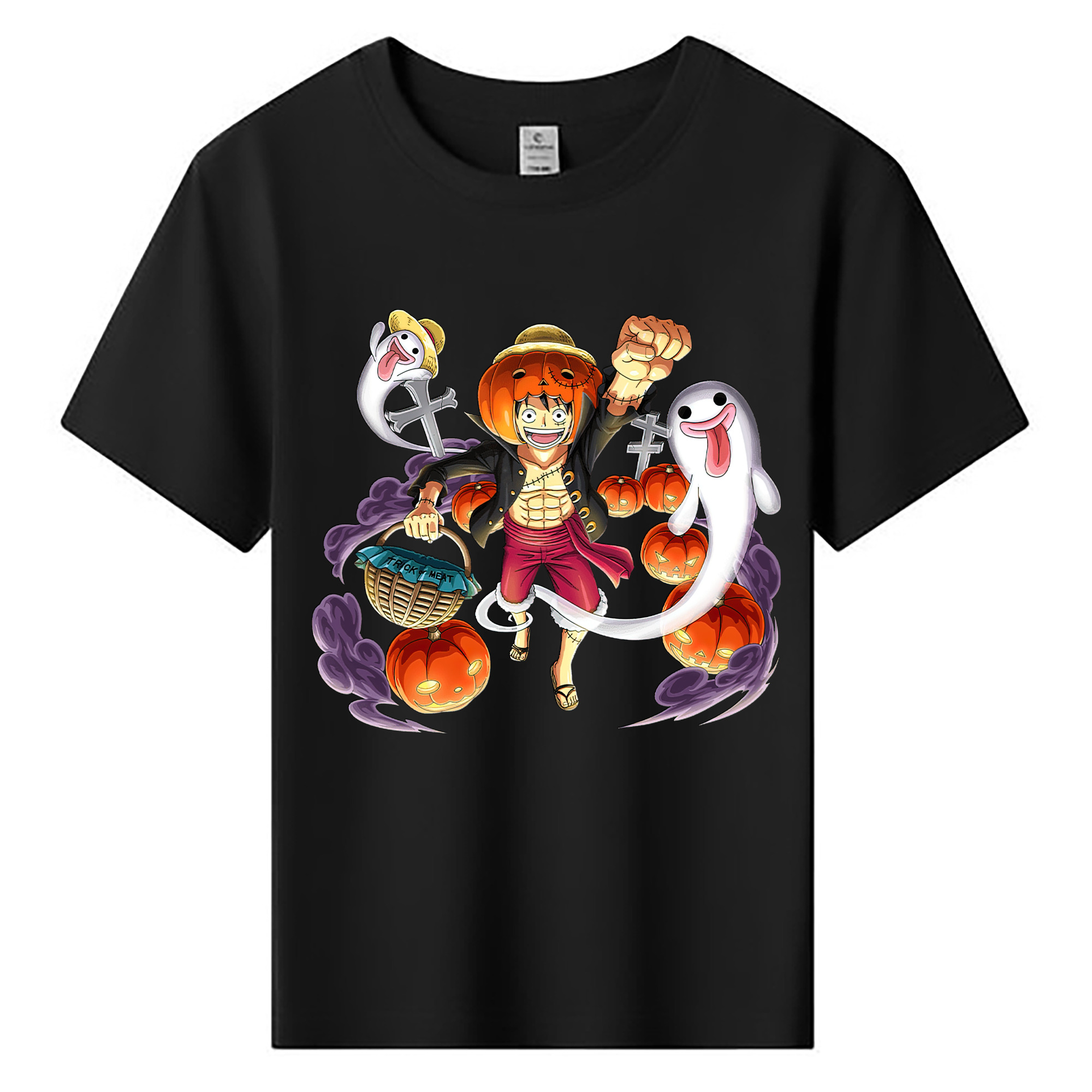 ワンピース モンキー・D・ルフィ ONE PIECE Monkey D. Luffy 綿100％キッズTシャツ（フロントプリント）