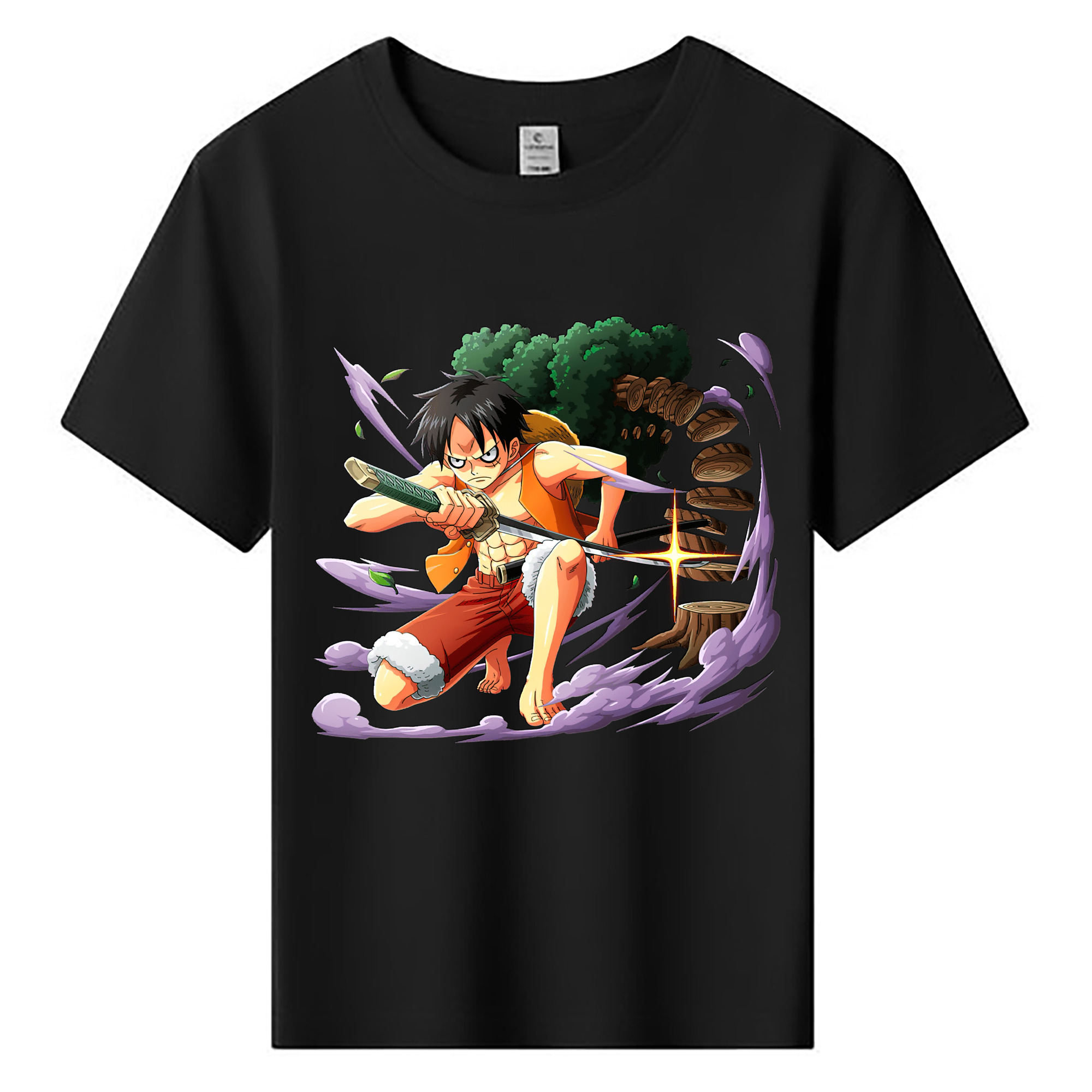 ワンピース モンキー・D・ルフィ ONE PIECE Monkey D. Luffy 綿100％キッズTシャツ（フロントプリント）