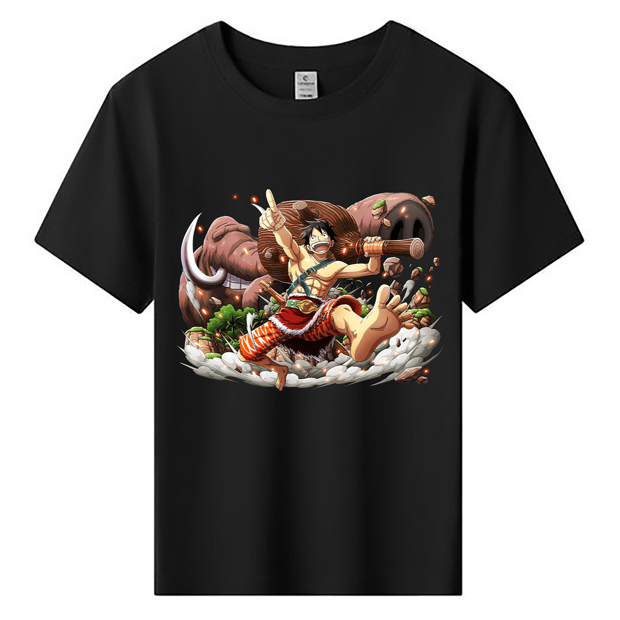 ワンピース モンキー・D・ルフィ ONE PIECE Monkey D. Luffy 綿100％キッズTシャツ（フロントプリント）
