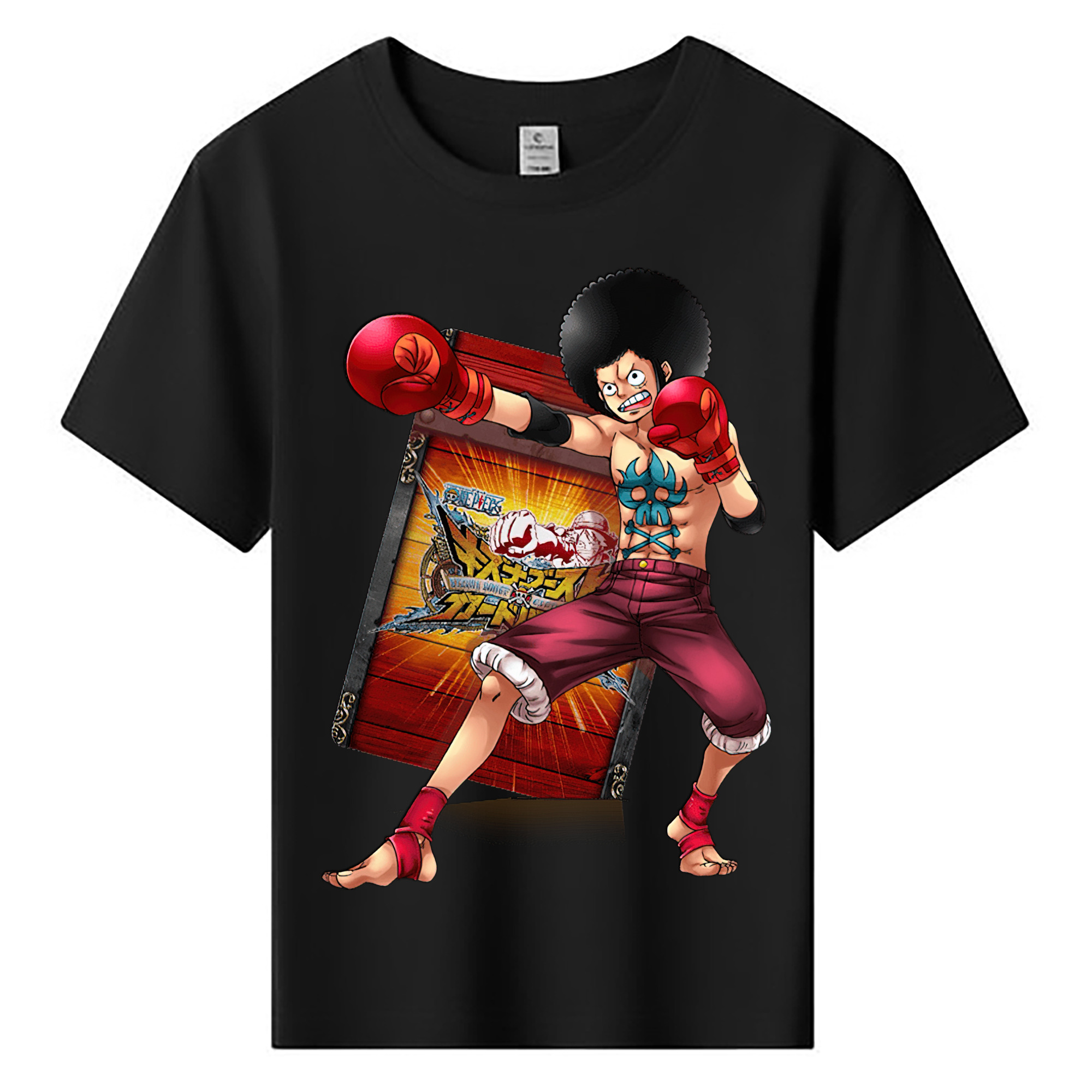 ワンピース モンキー・D・ルフィ ONE PIECE Monkey D. Luffy 綿100％キッズTシャツ（フロントプリント）