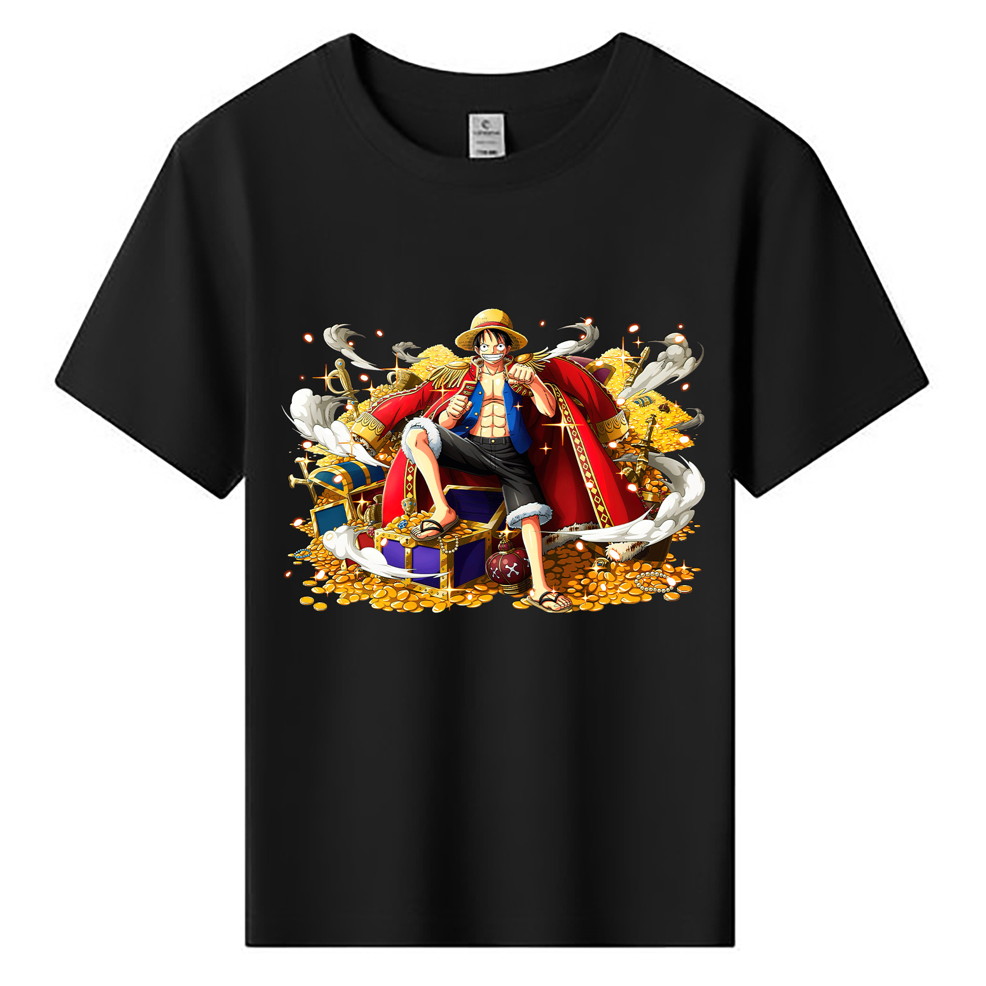 ワンピース モンキー・D・ルフィ ONE PIECE Monkey D. Luffy 綿100％キッズTシャツ（フロントプリント）