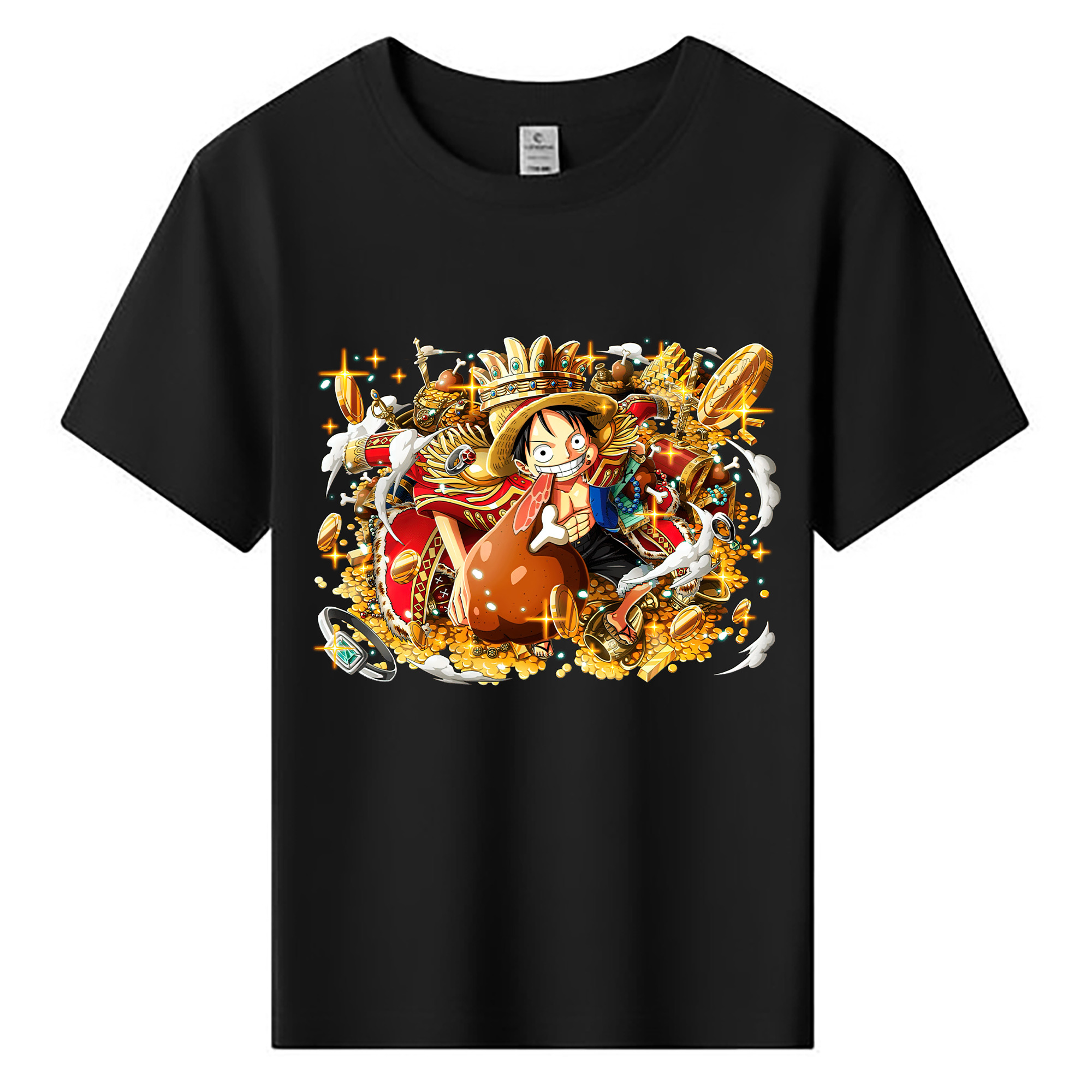 ワンピース モンキー・D・ルフィ ONE PIECE Monkey D. Luffy 綿100％キッズTシャツ（フロントプリント）