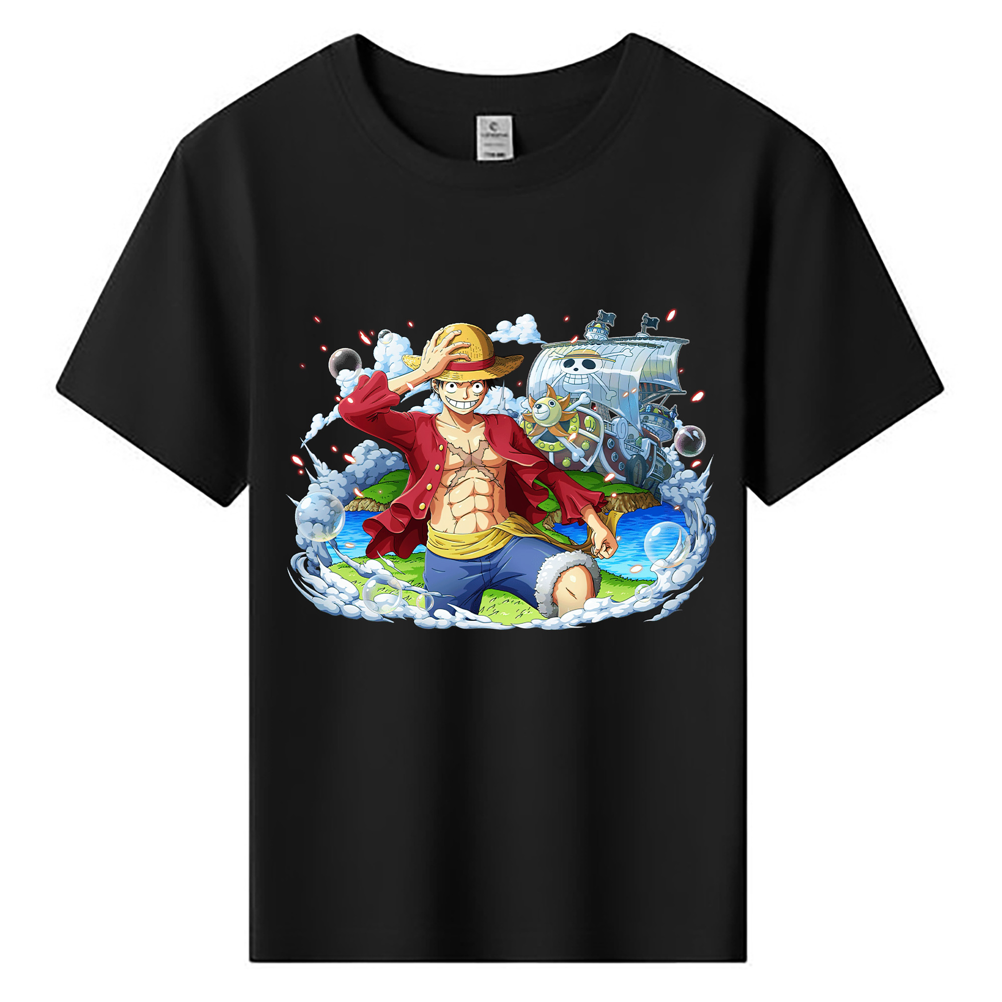 ワンピース モンキー・D・ルフィ ONE PIECE Monkey D. Luffy 綿100％キッズTシャツ（フロントプリント）