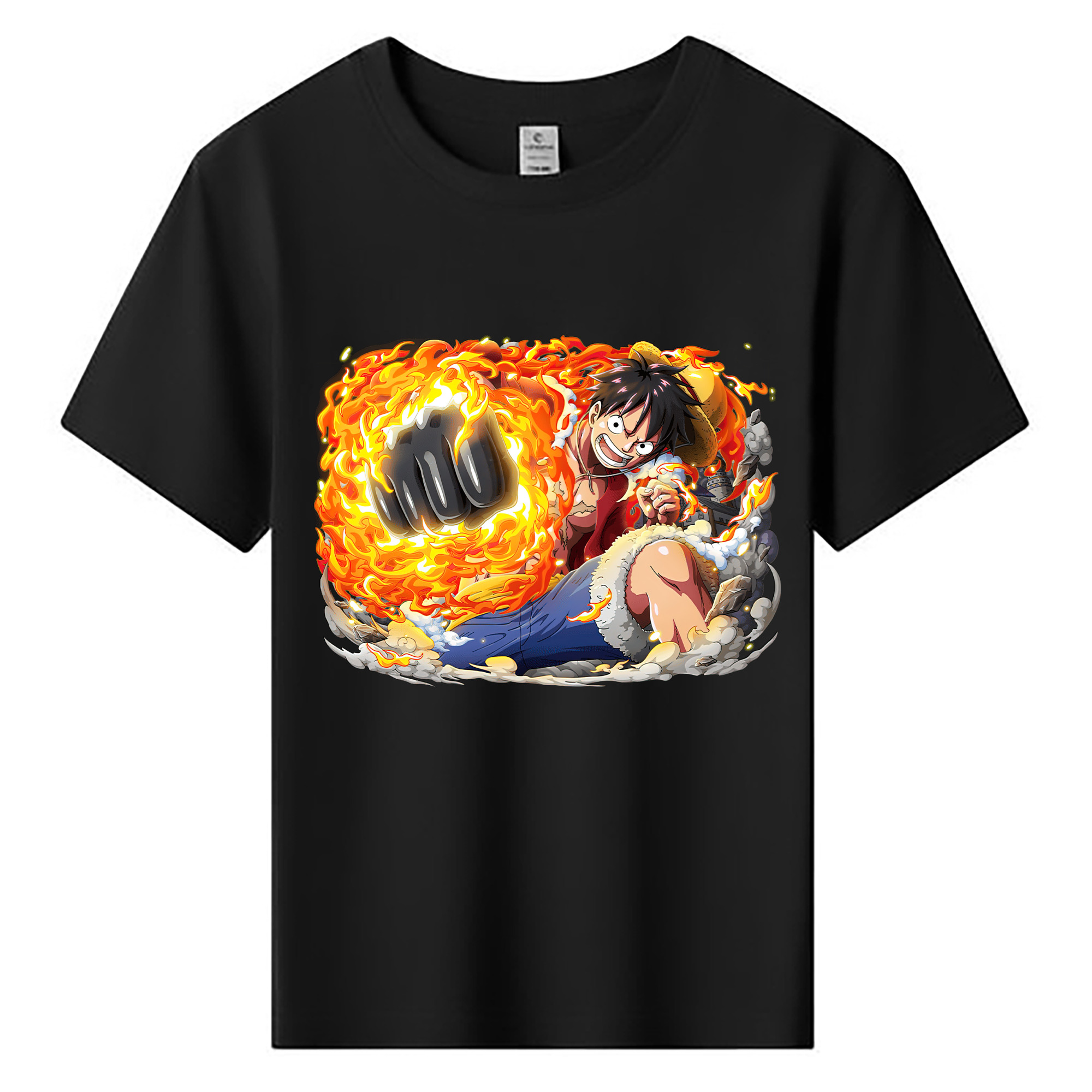 ワンピース モンキー・D・ルフィ ONE PIECE Monkey D. Luffy 綿100％キッズTシャツ（フロントプリント）
