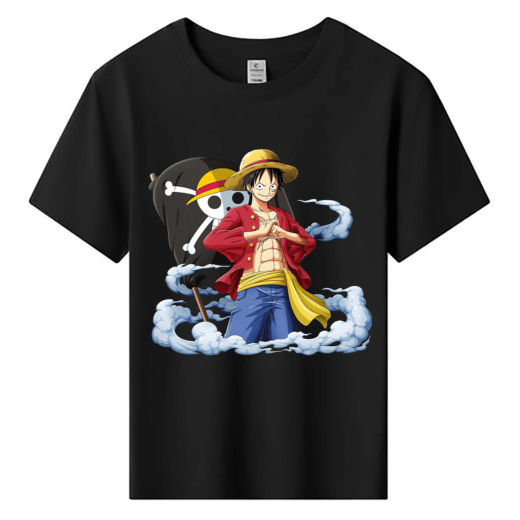 ワンピース モンキー・D・ルフィ ONE PIECE Monkey D. Luffy 綿100％キッズTシャツ（フロントプリント）