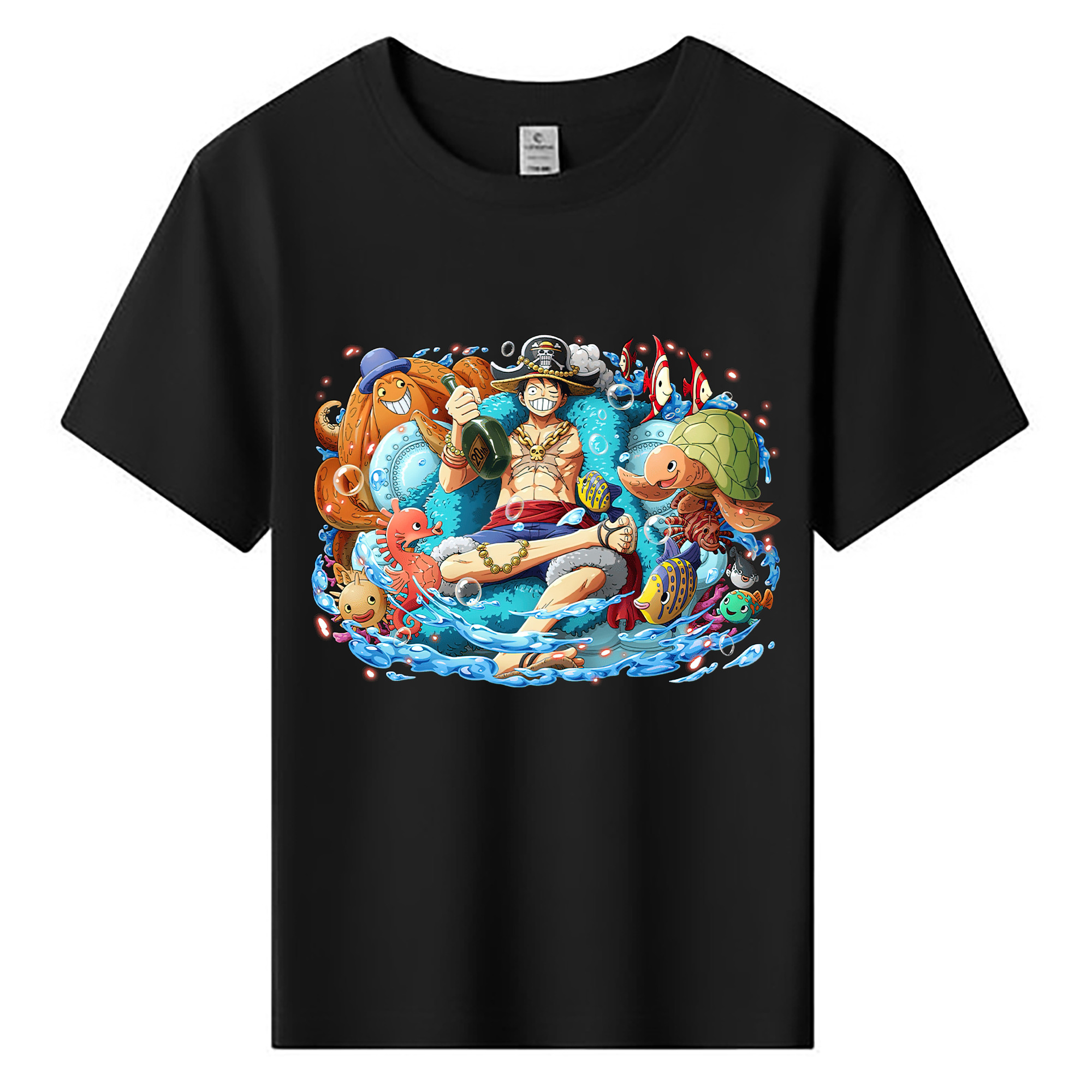ワンピース モンキー・D・ルフィ ONE PIECE Monkey D. Luffy 綿100％キッズTシャツ（フロントプリント）