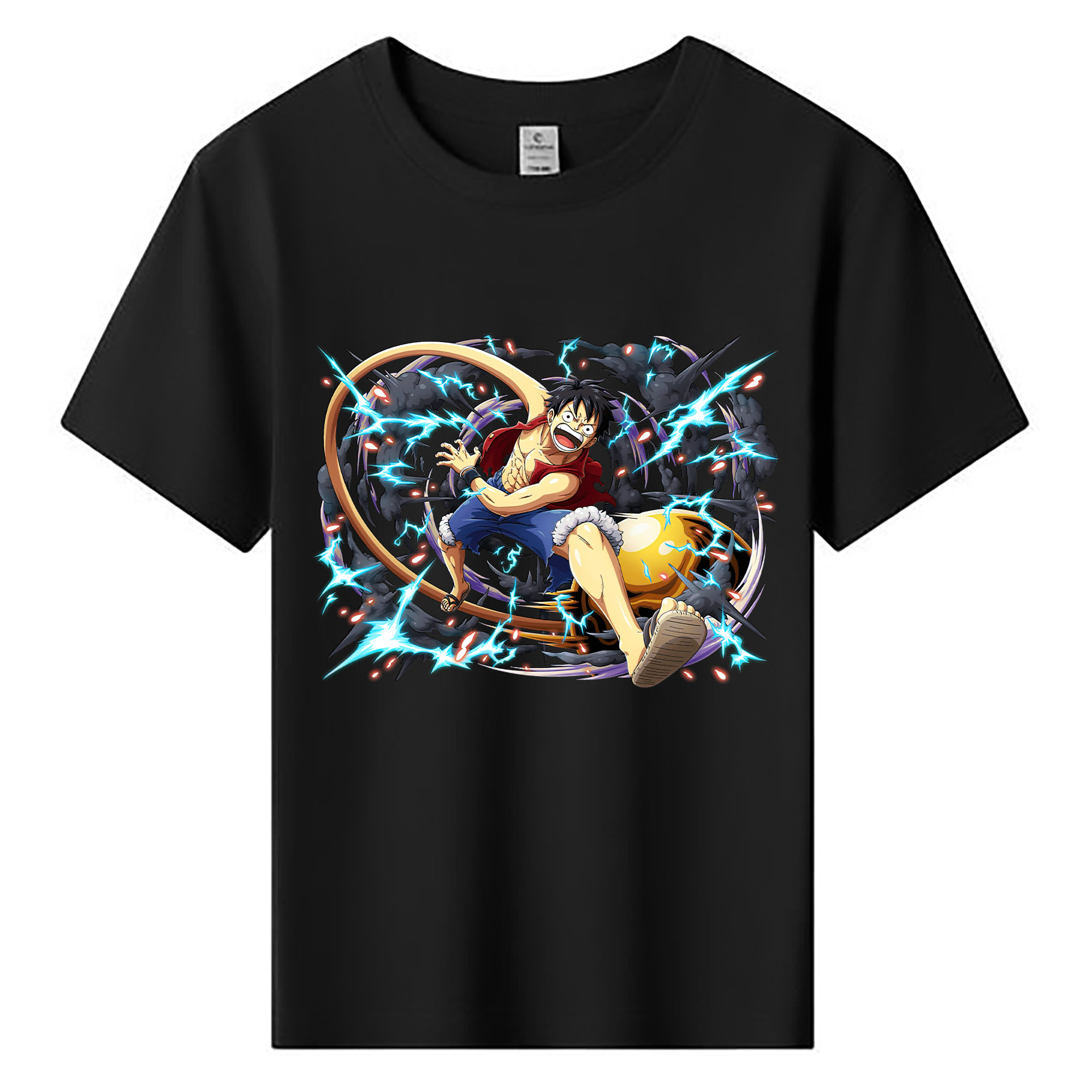 ワンピース モンキー・D・ルフィ ONE PIECE Monkey D. Luffy 綿100％キッズTシャツ（フロントプリント）