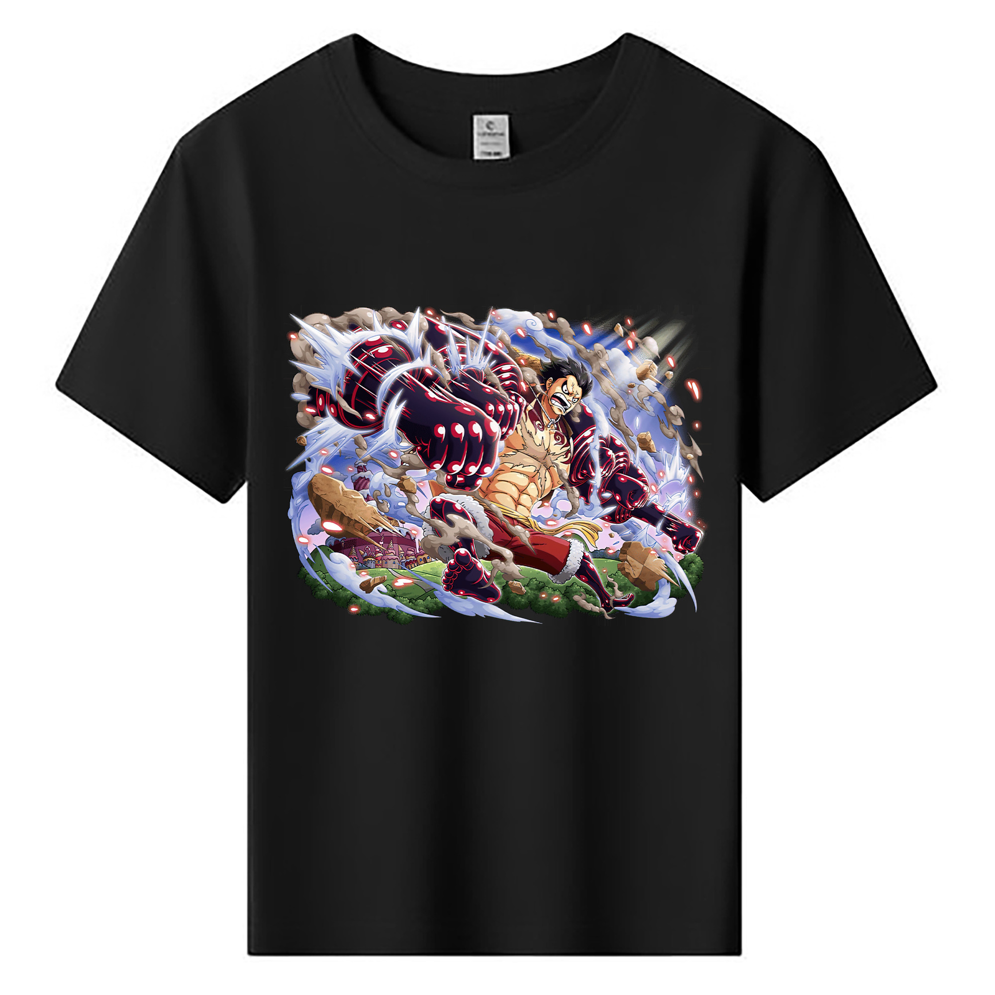 ワンピース モンキー・D・ルフィ ONE PIECE Monkey D. Luffy 綿100％キッズTシャツ（フロントプリント）